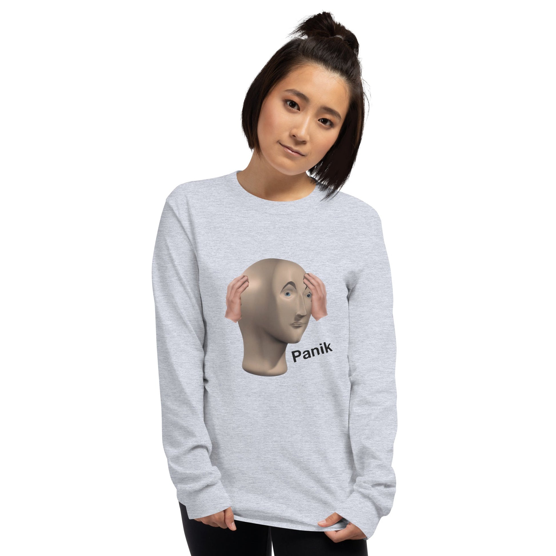 Panik Long Sleeve T-Shirt Meme - Ash | Shirtposting