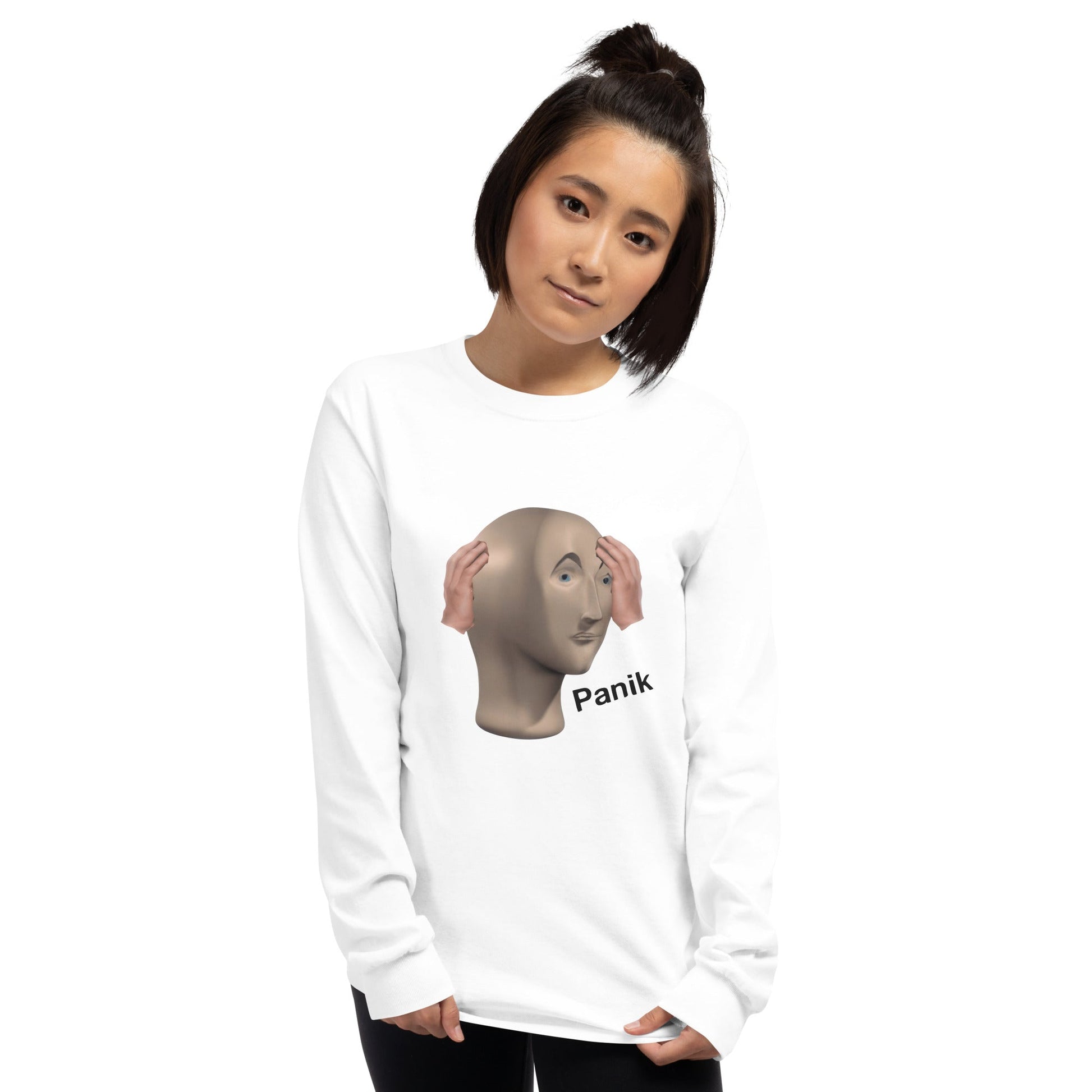 Panik Long Sleeve T-Shirt Meme - Ash | Shirtposting