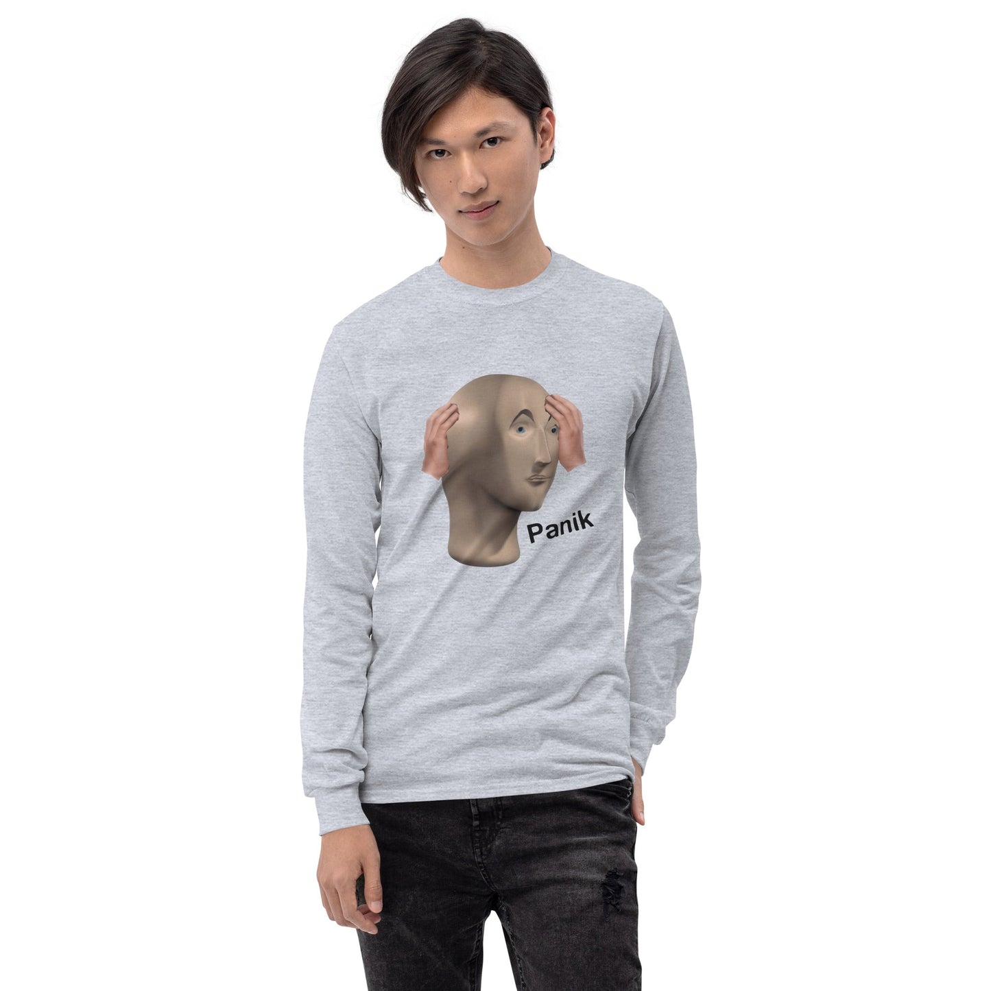 Panik Long Sleeve T-Shirt Meme - Ash | Shirtposting