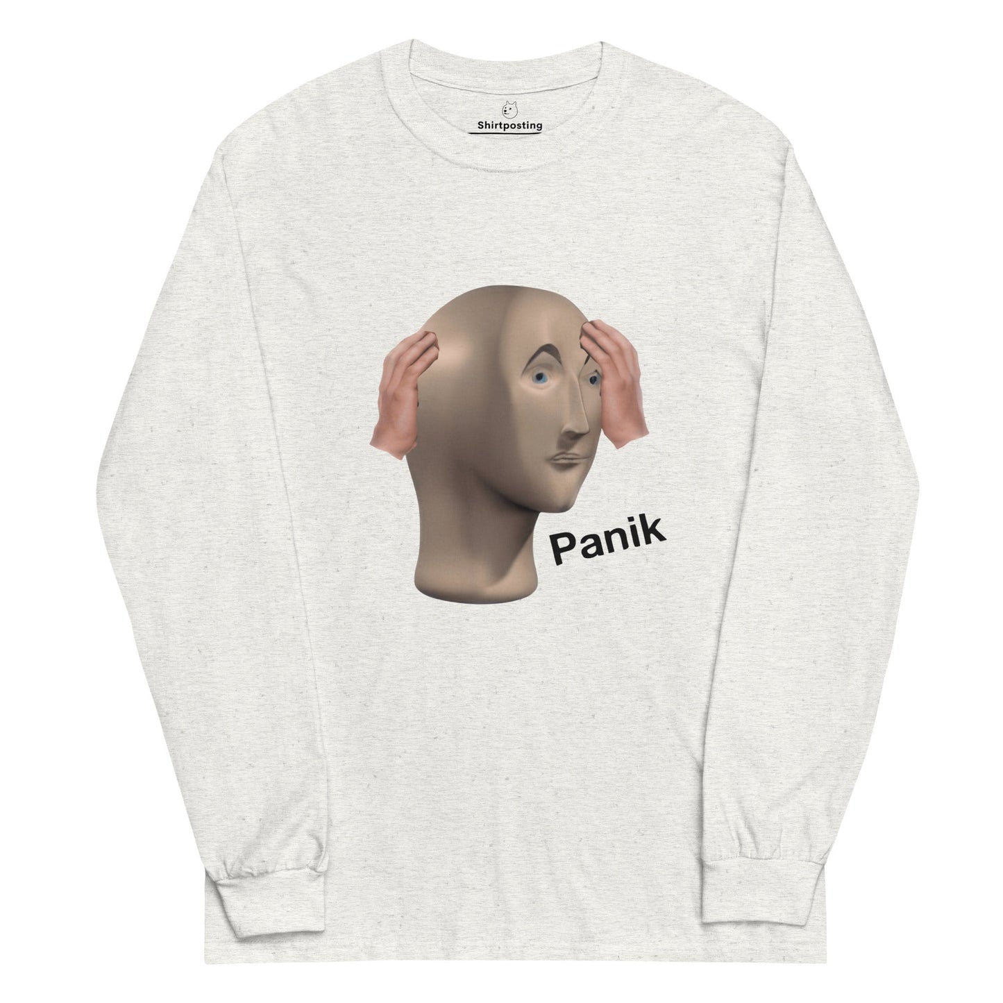 Panik Long Sleeve T-Shirt Meme - Ash | Shirtposting