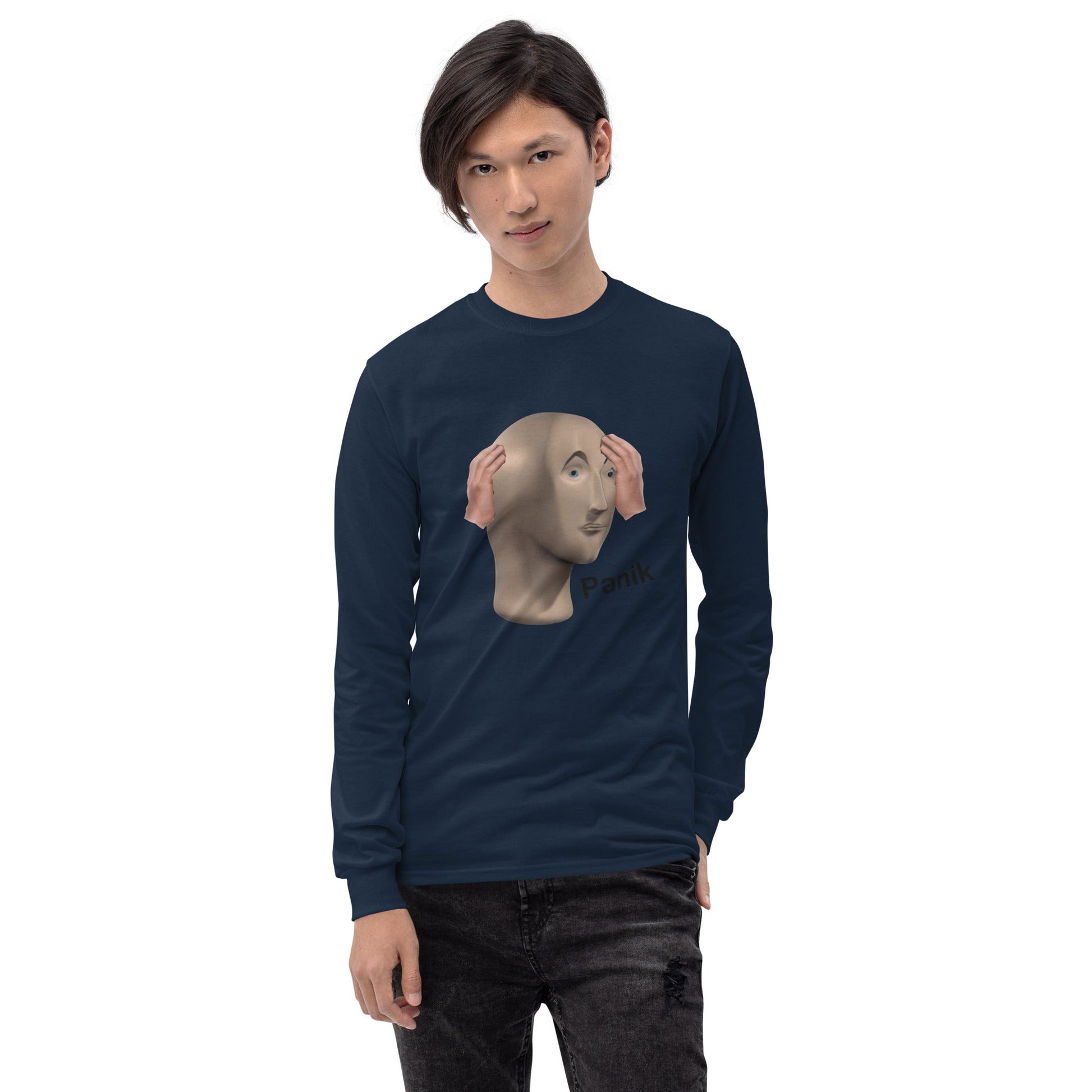 Panik Long Sleeve T-Shirt Meme - Ash | Shirtposting