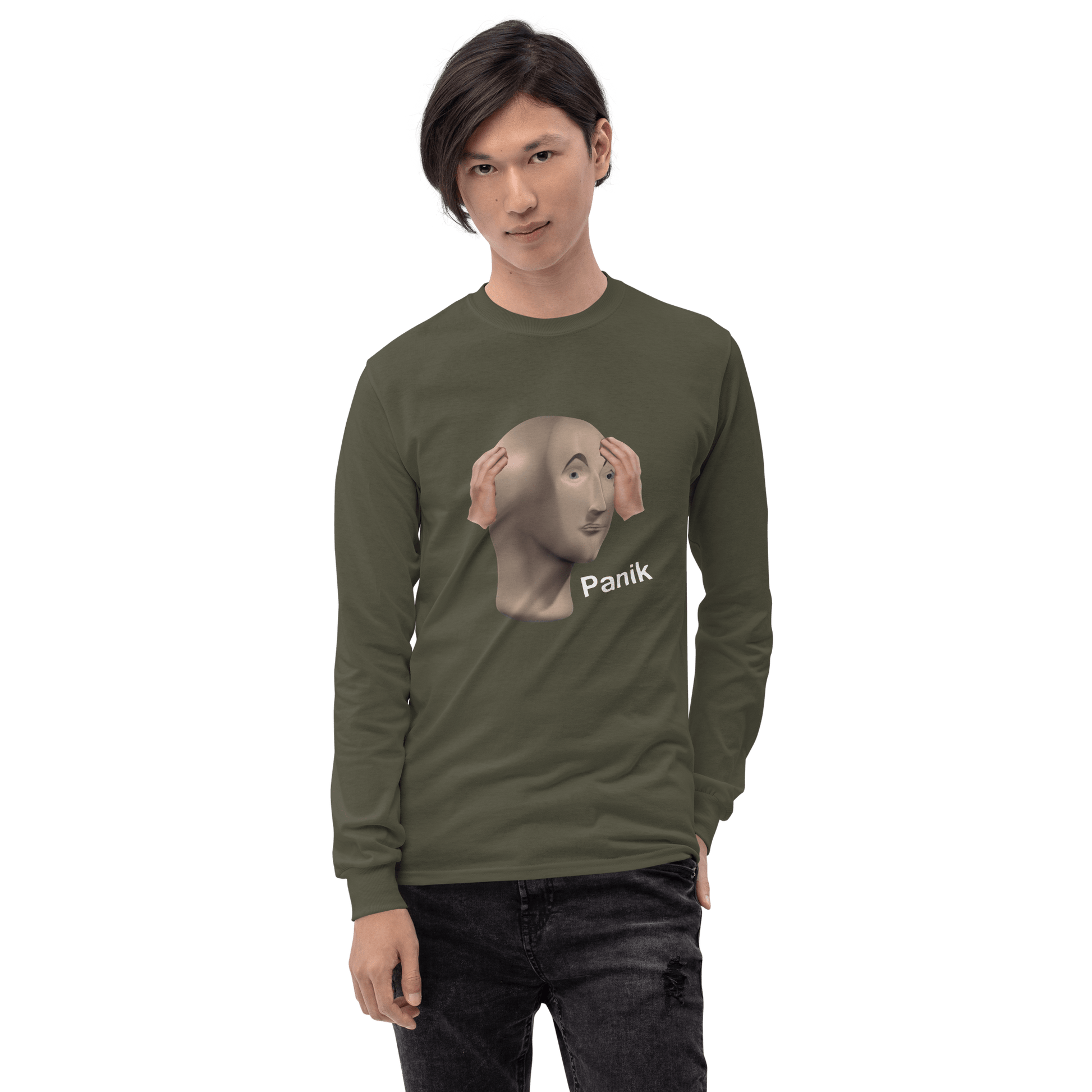 Panik Long Sleeve T-Shirt Meme - Royal | Shirtposting