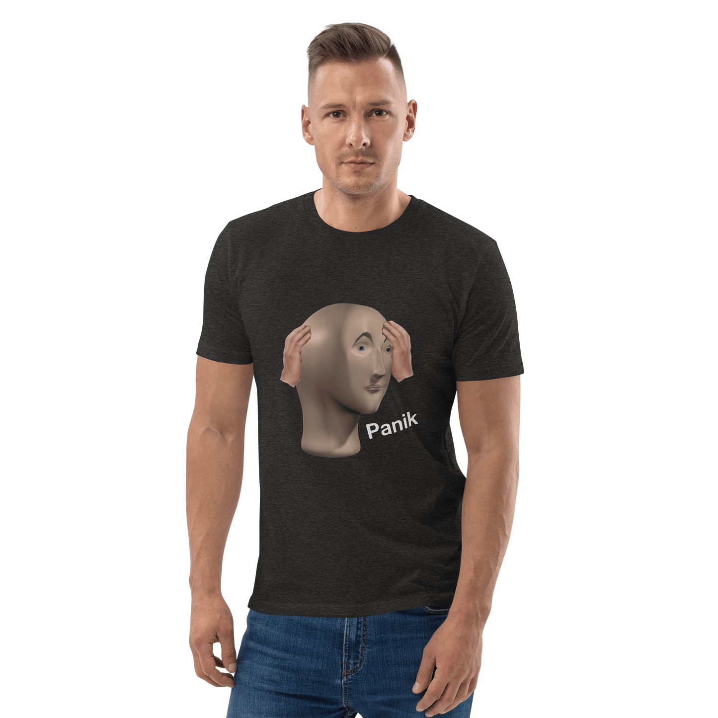 Panik Premium Organic T-Shirt Meme - Dark Heather Grey | Shirtposting