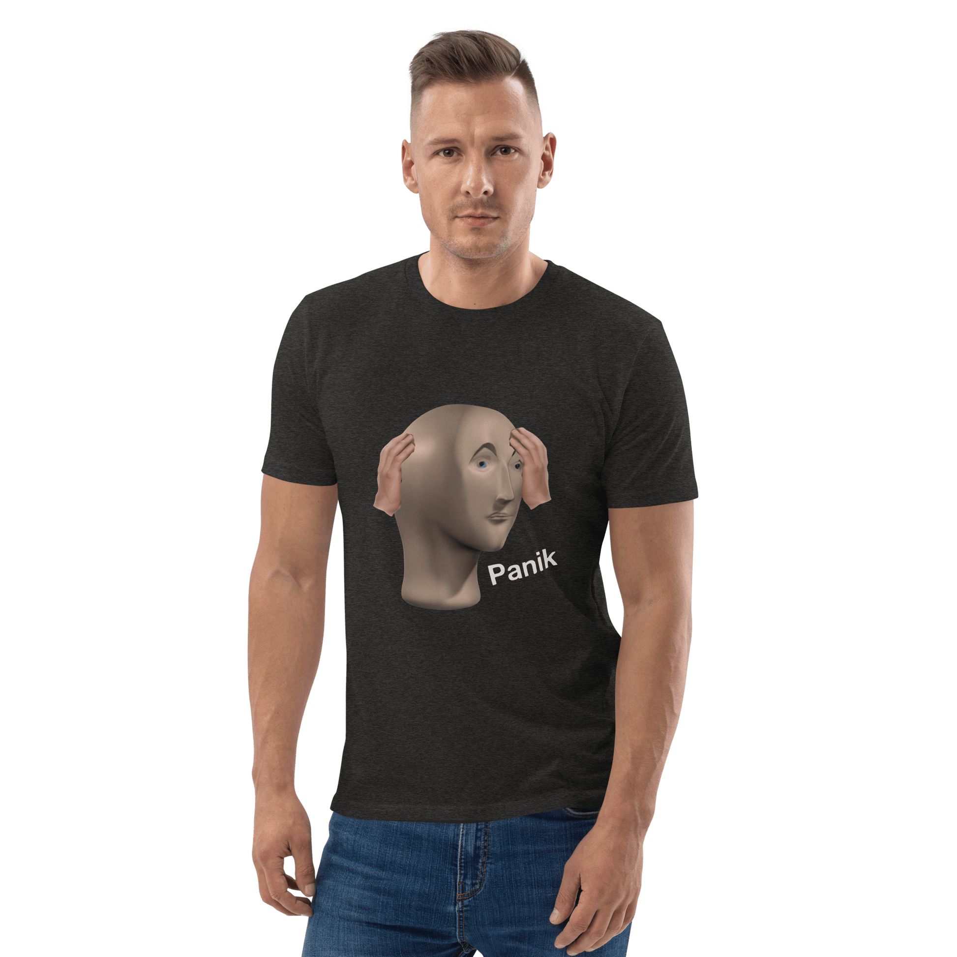 Panik Premium Organic T-Shirt Meme - Dark Heather Grey | Shirtposting