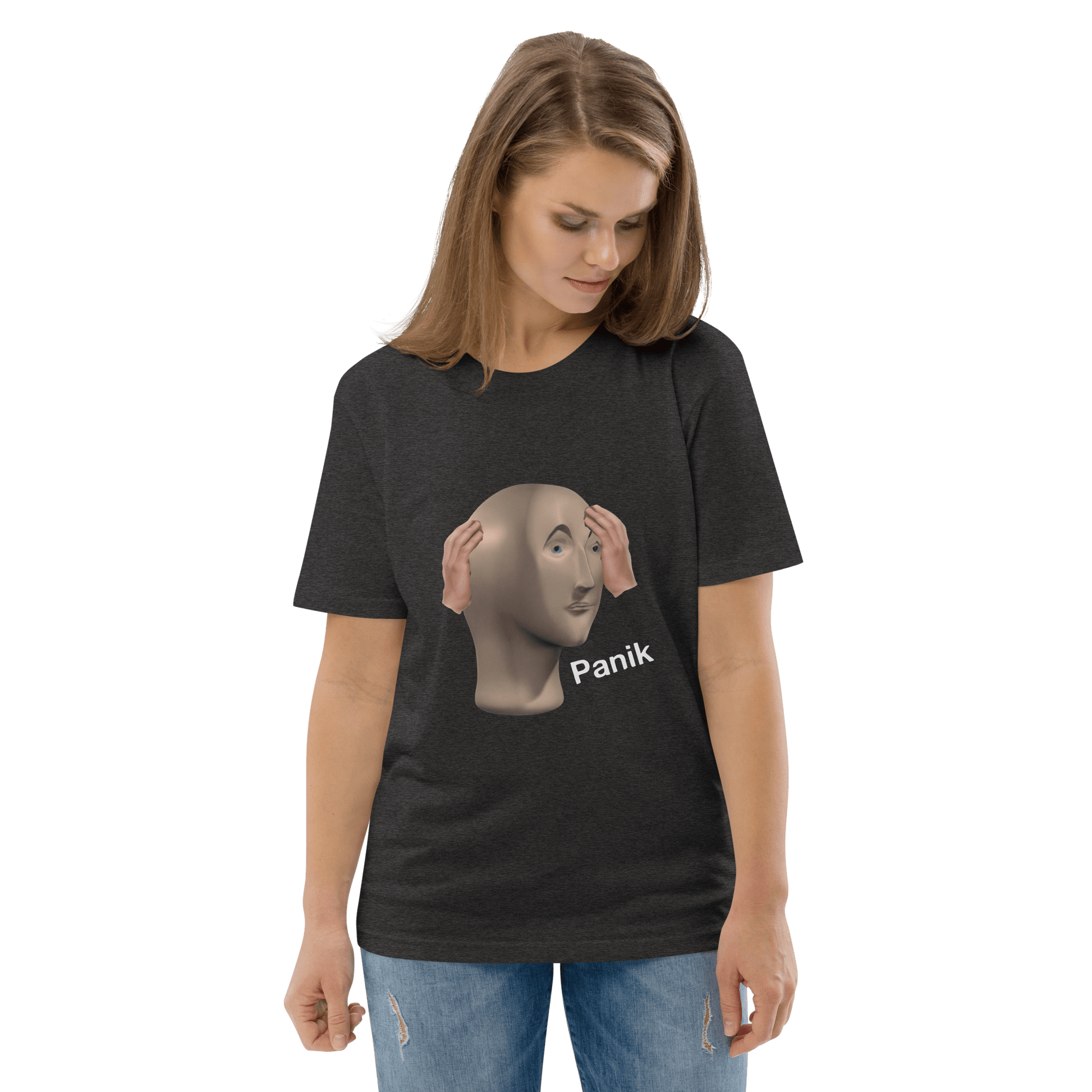 Panik Premium Organic T-Shirt Meme - Dark Heather Grey | Shirtposting