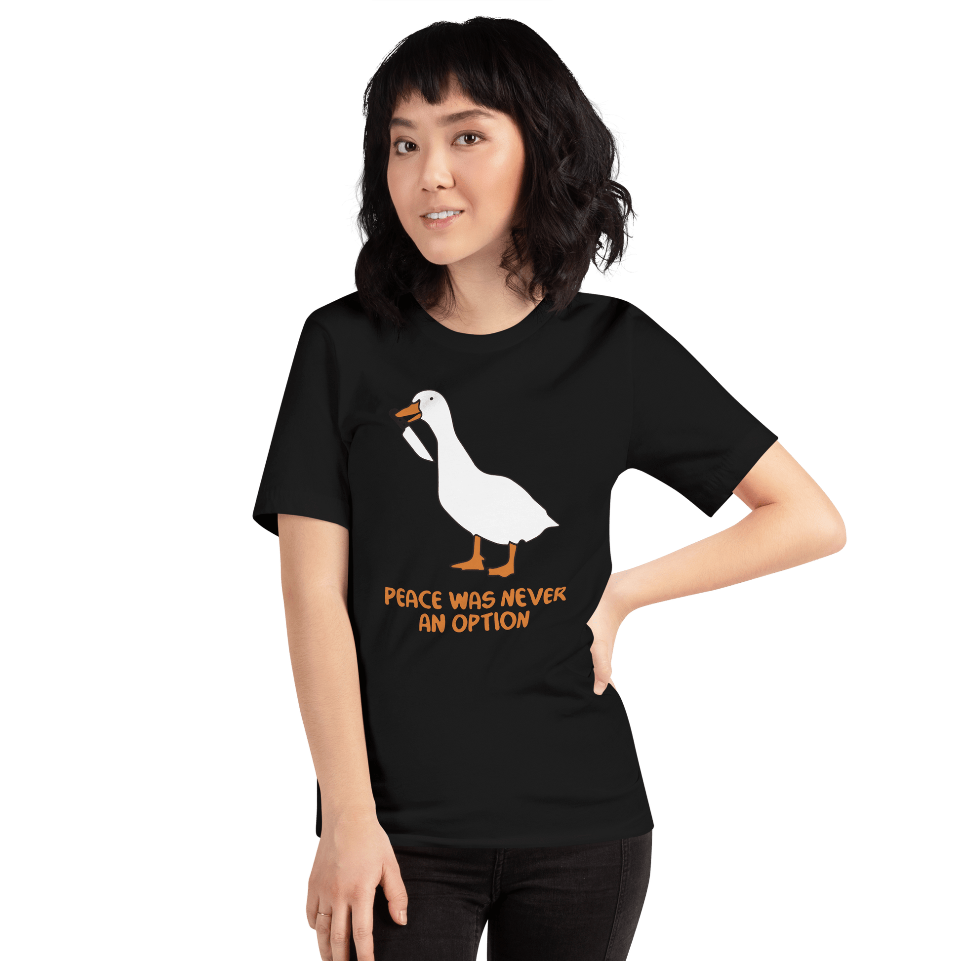 Peace Was Never An Option Classic T-Shirt Meme - Dark Grey | Shirtposting