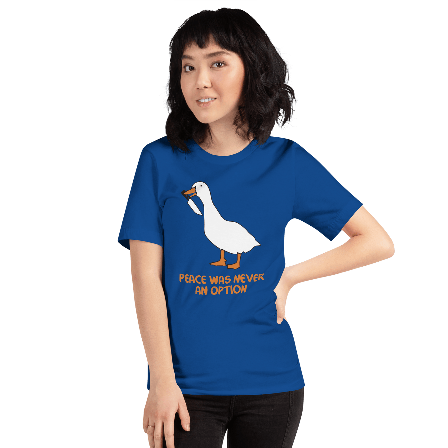 Peace Was Never An Option Classic T-Shirt Meme - Dark Grey | Shirtposting