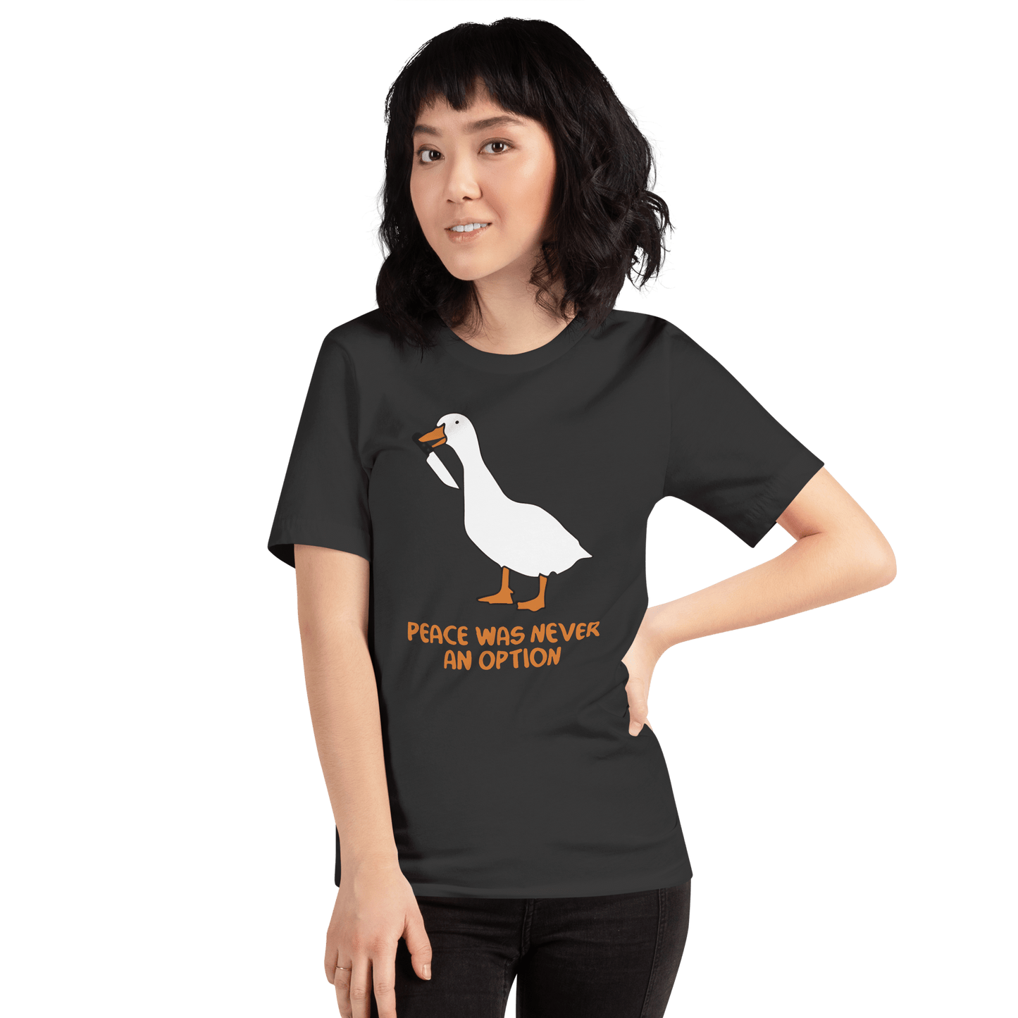 Peace Was Never An Option Classic T-Shirt Meme - Dark Grey | Shirtposting