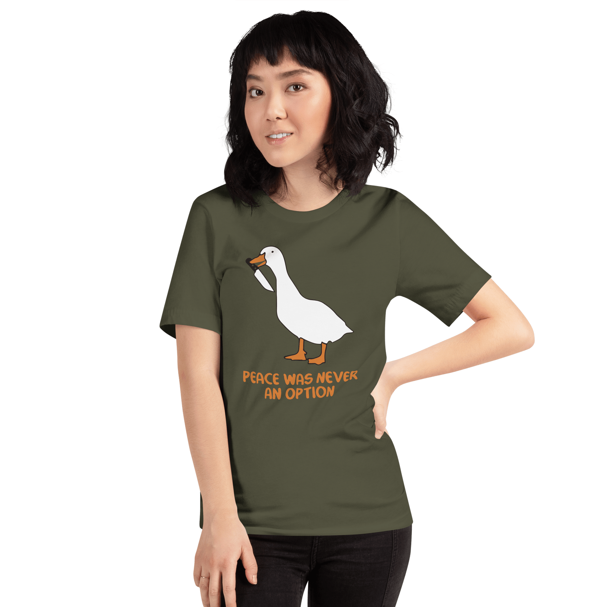 Peace Was Never An Option Classic T-Shirt Meme - Dark Grey | Shirtposting