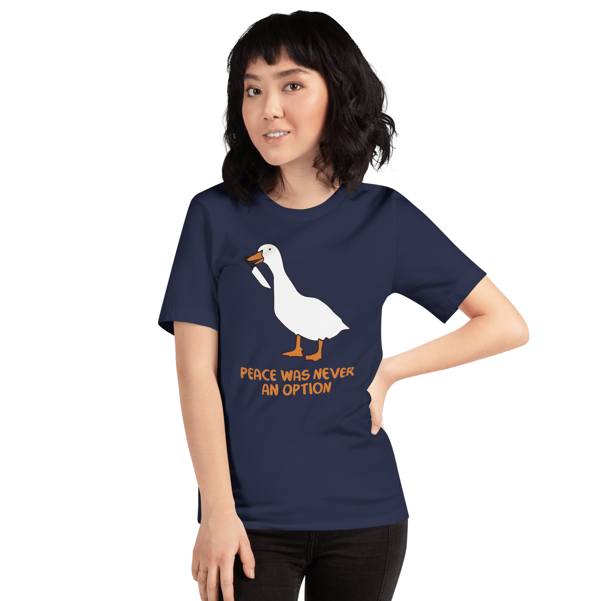 Peace Was Never An Option Classic T-Shirt Meme - Dark Grey | Shirtposting