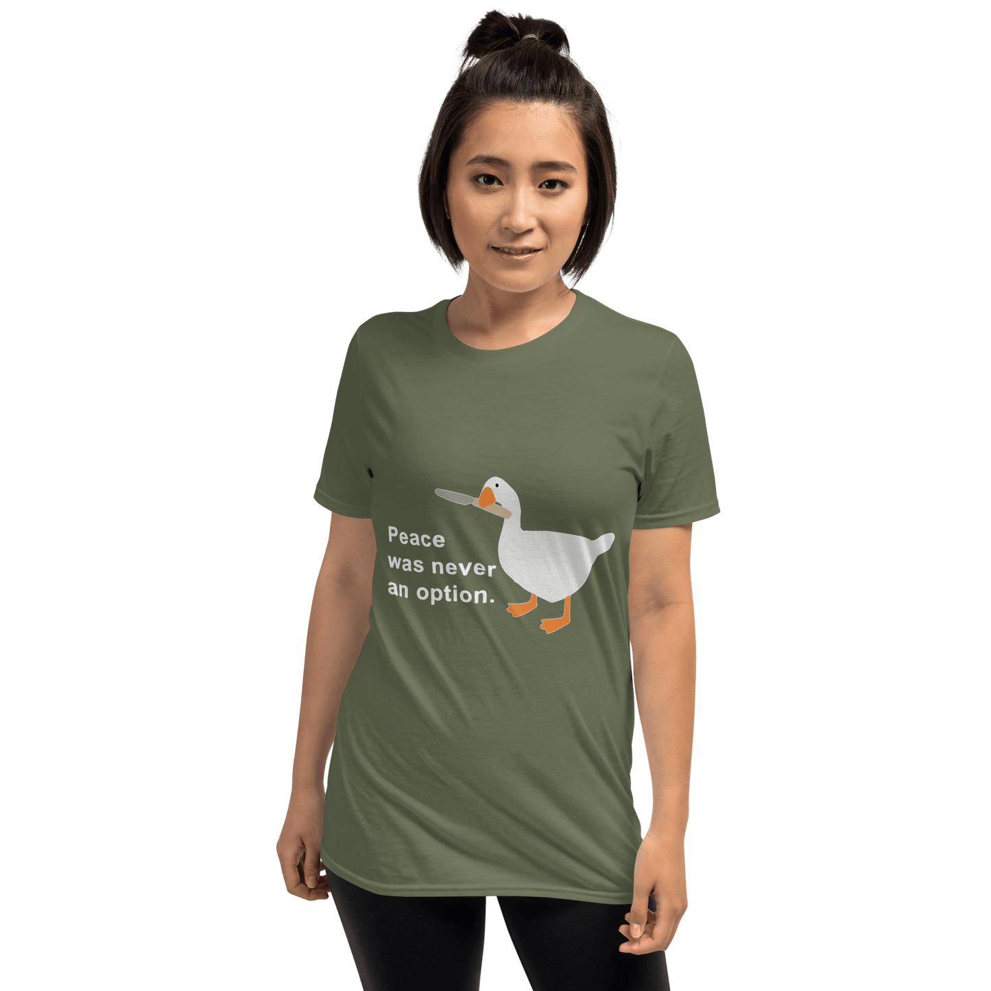 Peace Was Never An Option Classic T-Shirt Meme - Dark Heather Grey | Shirtposting