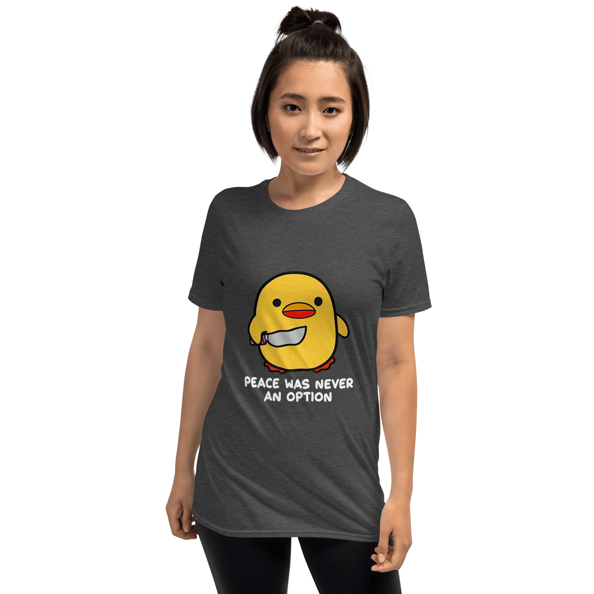 Peace Was Never An Option Classic T-Shirt Meme - Dark Heather Grey | Shirtposting