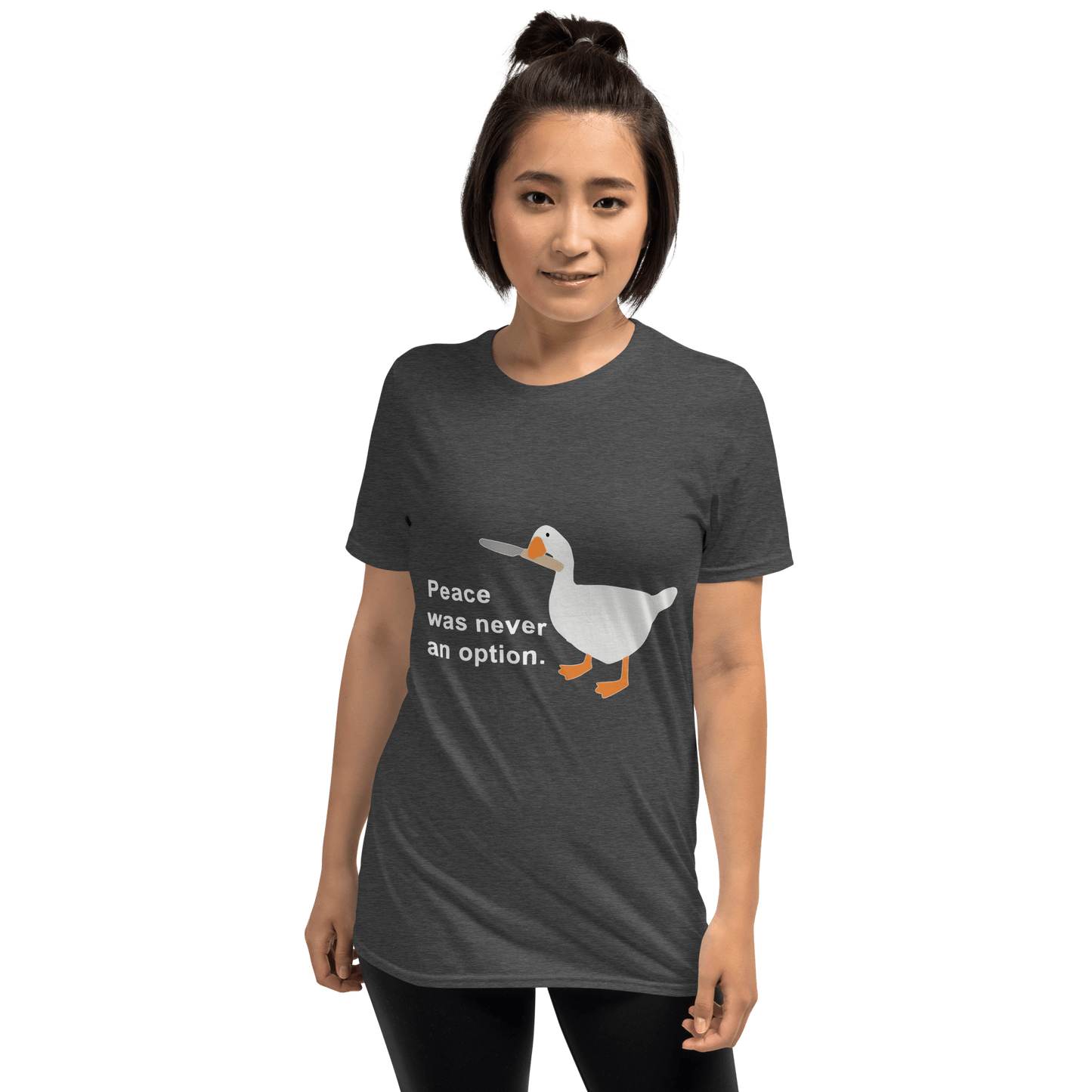 Peace Was Never An Option Classic T-Shirt Meme - Dark Heather Grey | Shirtposting
