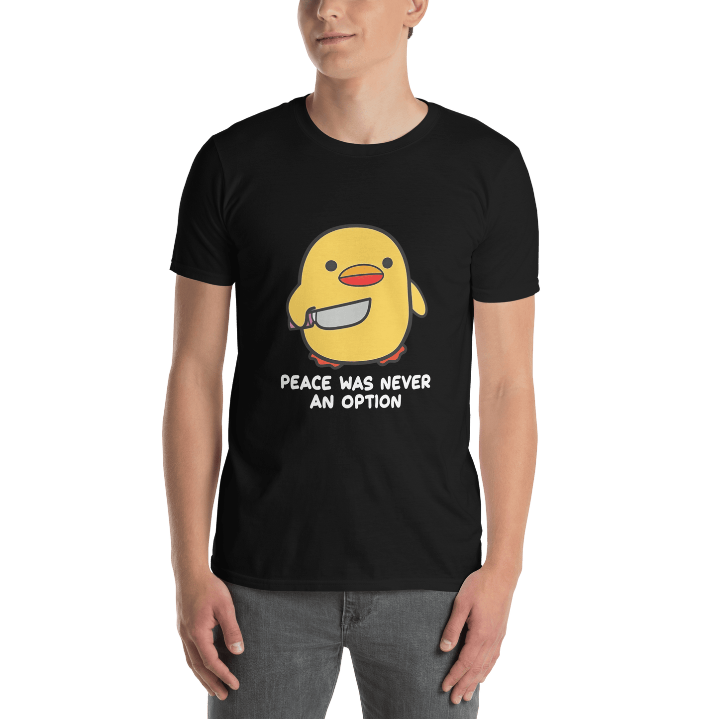 Peace Was Never An Option Classic T-Shirt Meme - Dark Heather Grey | Shirtposting