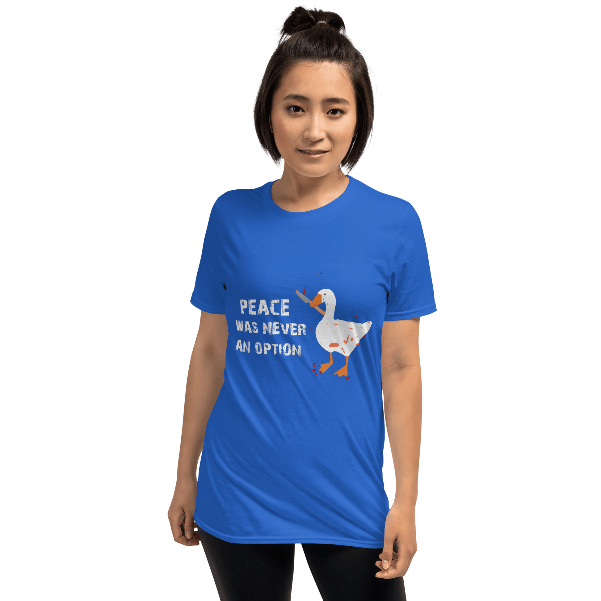 Peace Was Never An Option Classic T-Shirt Meme - Dark Heather Grey | Shirtposting