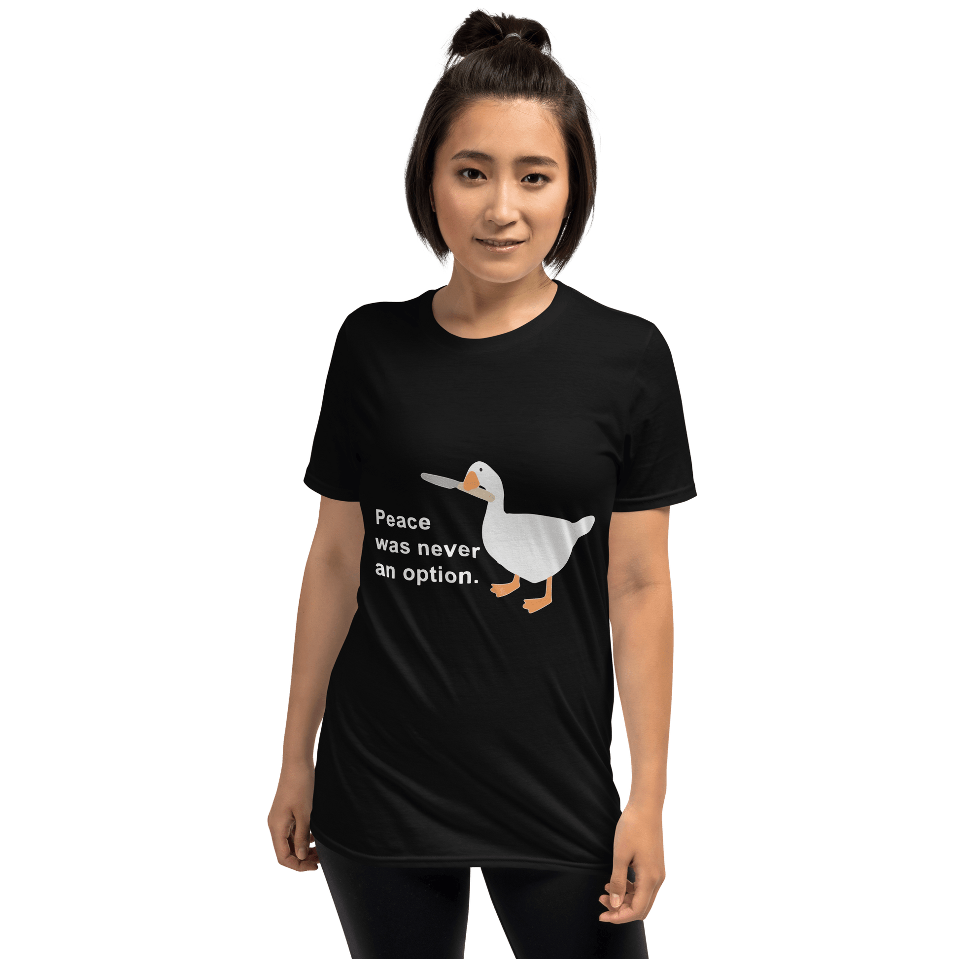 Peace Was Never An Option Classic T-Shirt Meme - Dark Heather Grey | Shirtposting