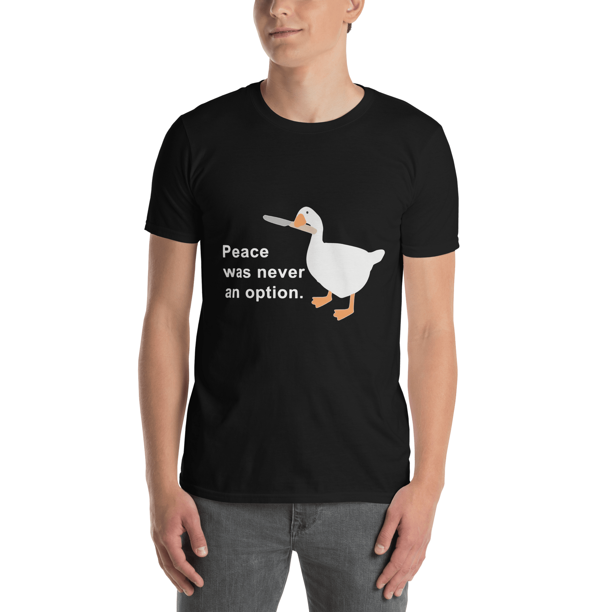 Peace Was Never An Option Classic T-Shirt Meme - Dark Heather Grey | Shirtposting