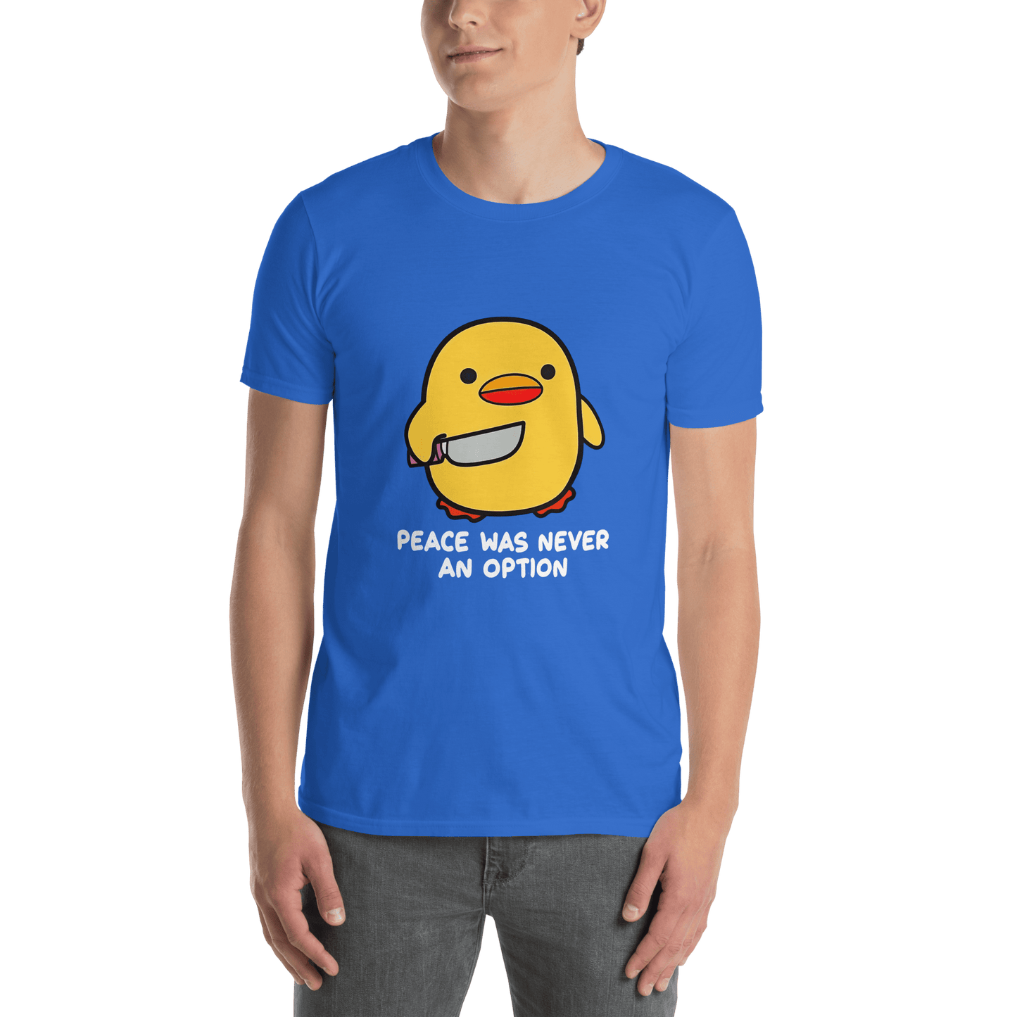 Peace Was Never An Option Classic T-Shirt Meme - Dark Heather Grey | Shirtposting