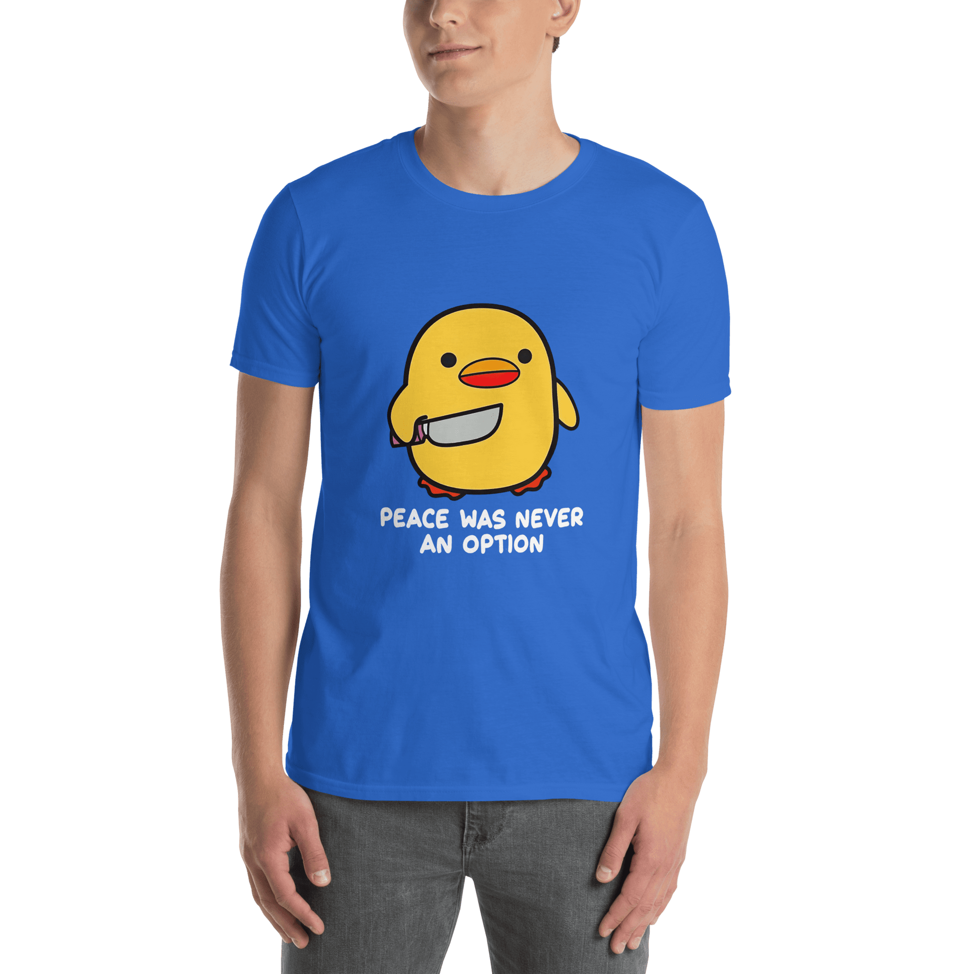 Peace Was Never An Option Classic T-Shirt Meme - Dark Heather Grey | Shirtposting
