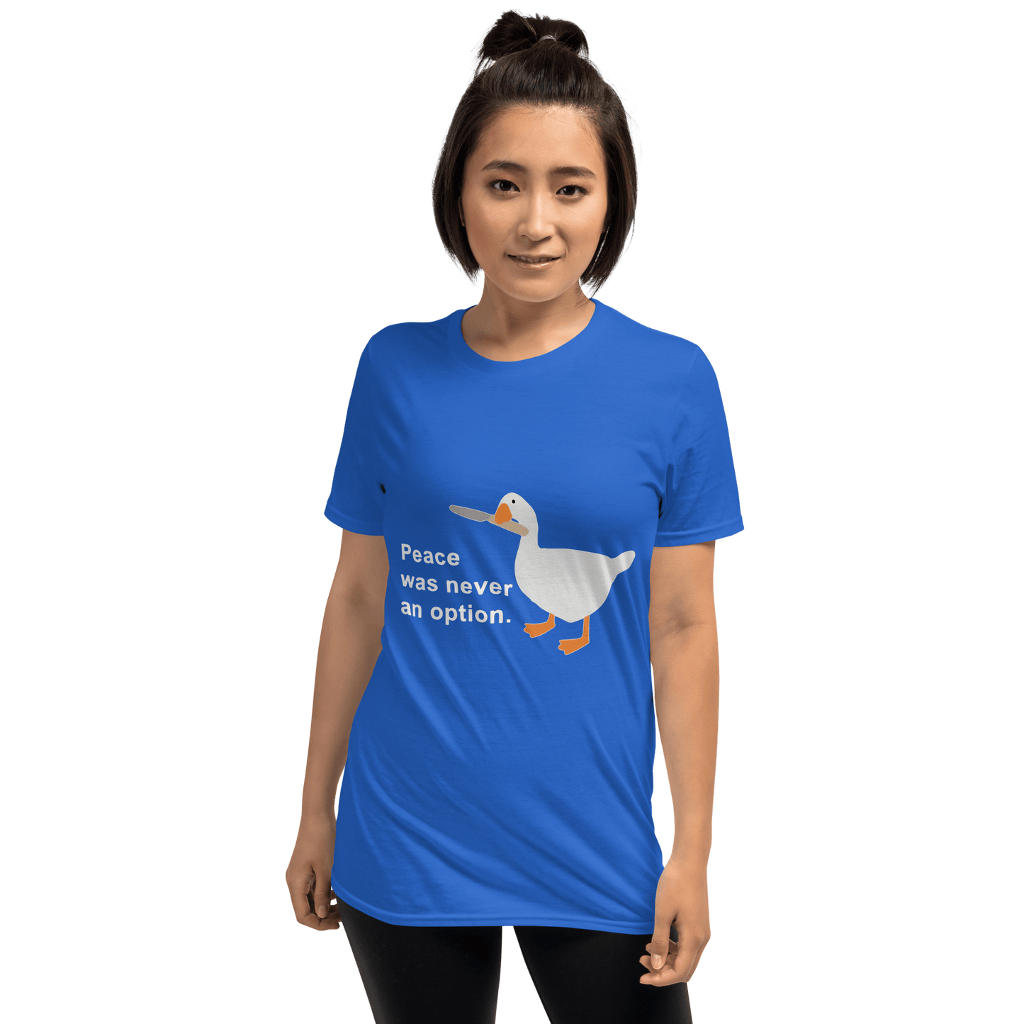 Peace Was Never An Option Classic T-Shirt Meme - Dark Heather Grey | Shirtposting