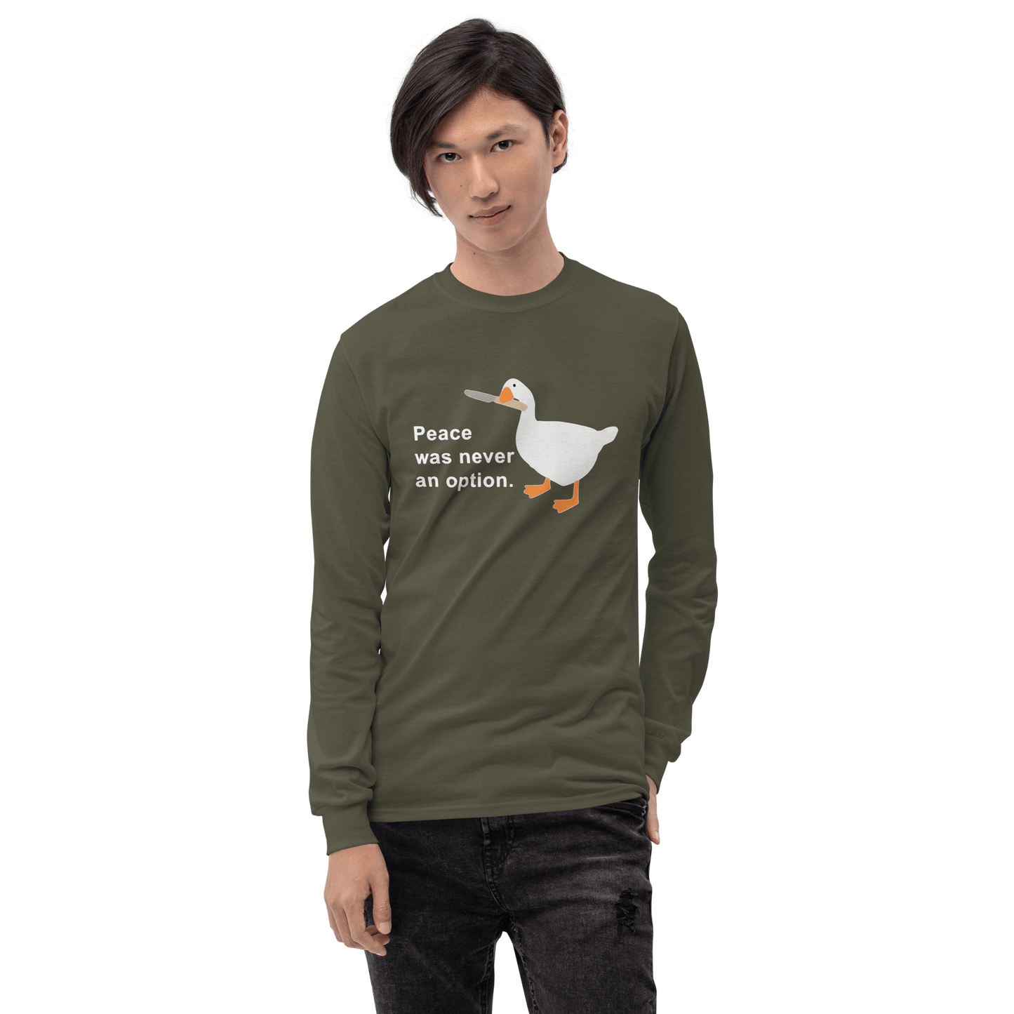 Peace Was Never An Option Long Sleeve T-Shirt Meme - Royal | Shirtposting