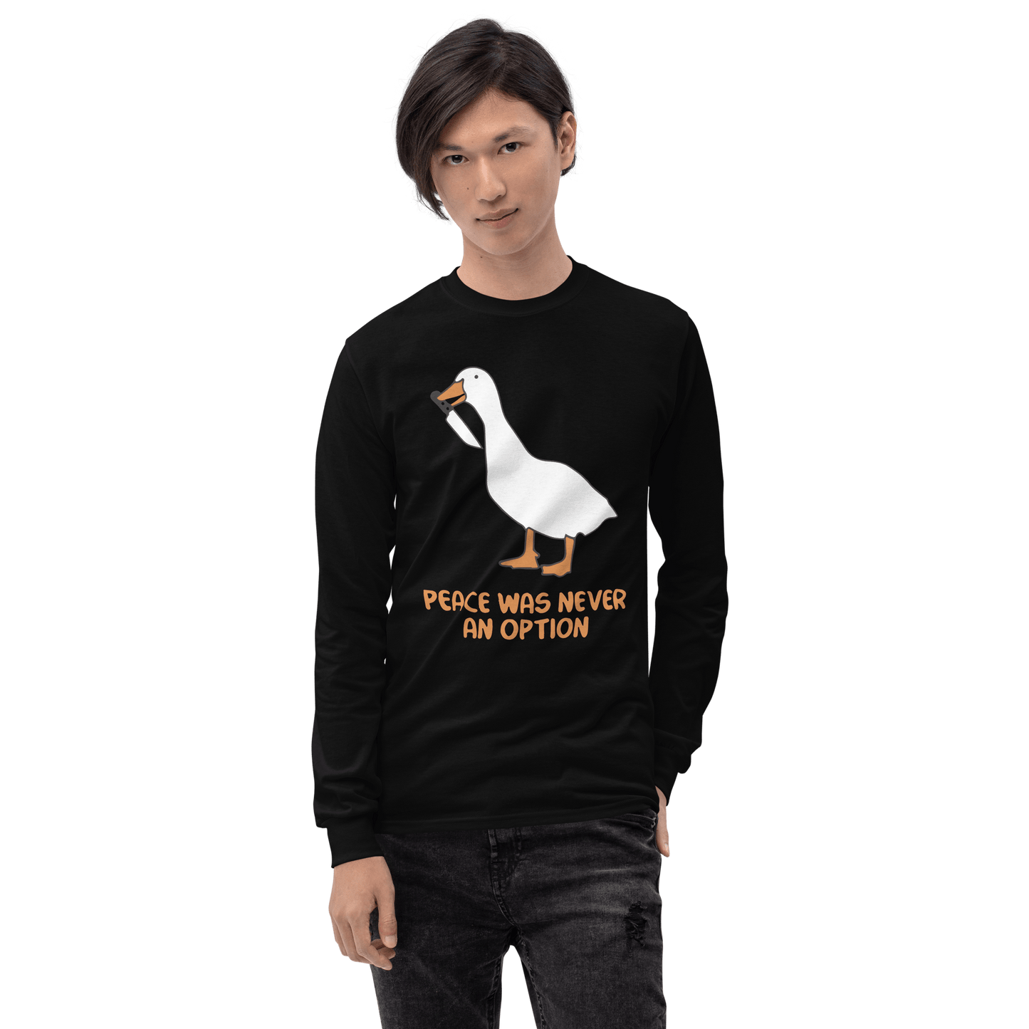 Peace Was Never An Option Long Sleeve T-Shirt Meme - Sand | Shirtposting