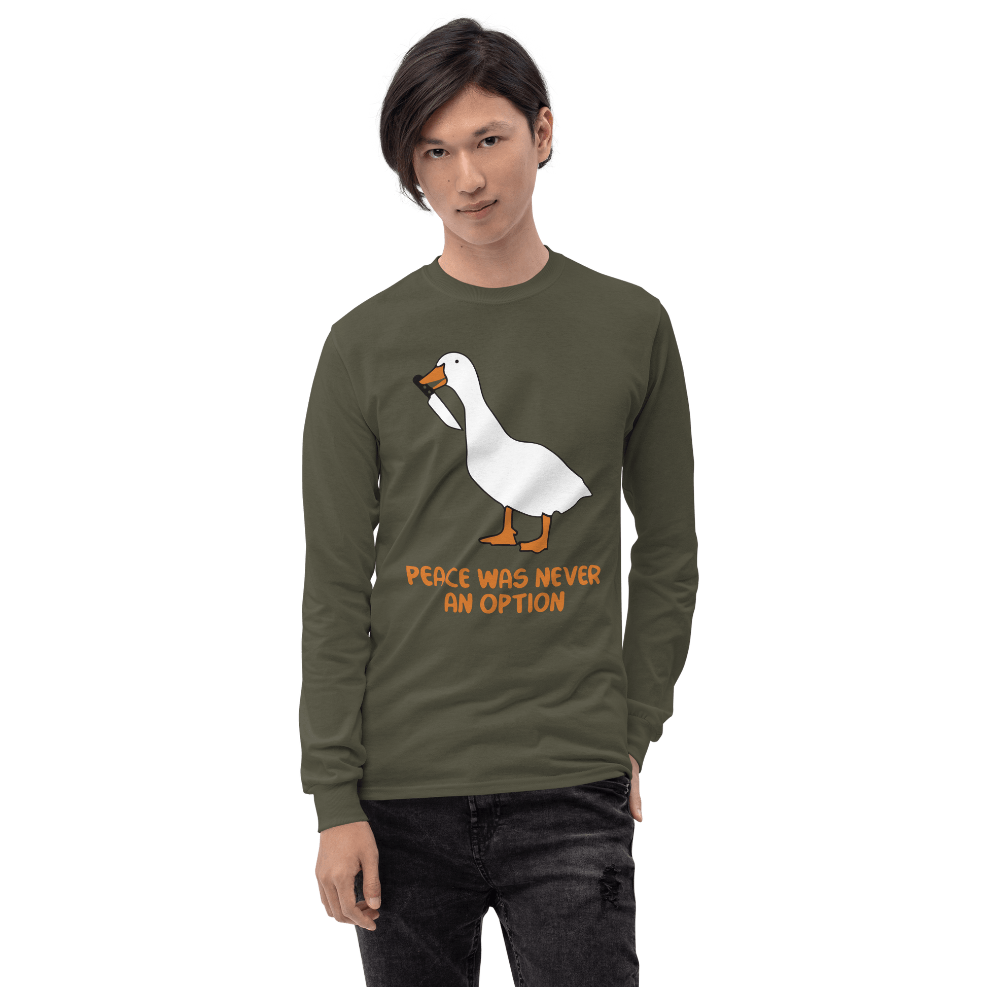 Peace Was Never An Option Long Sleeve T-Shirt Meme - Sand | Shirtposting