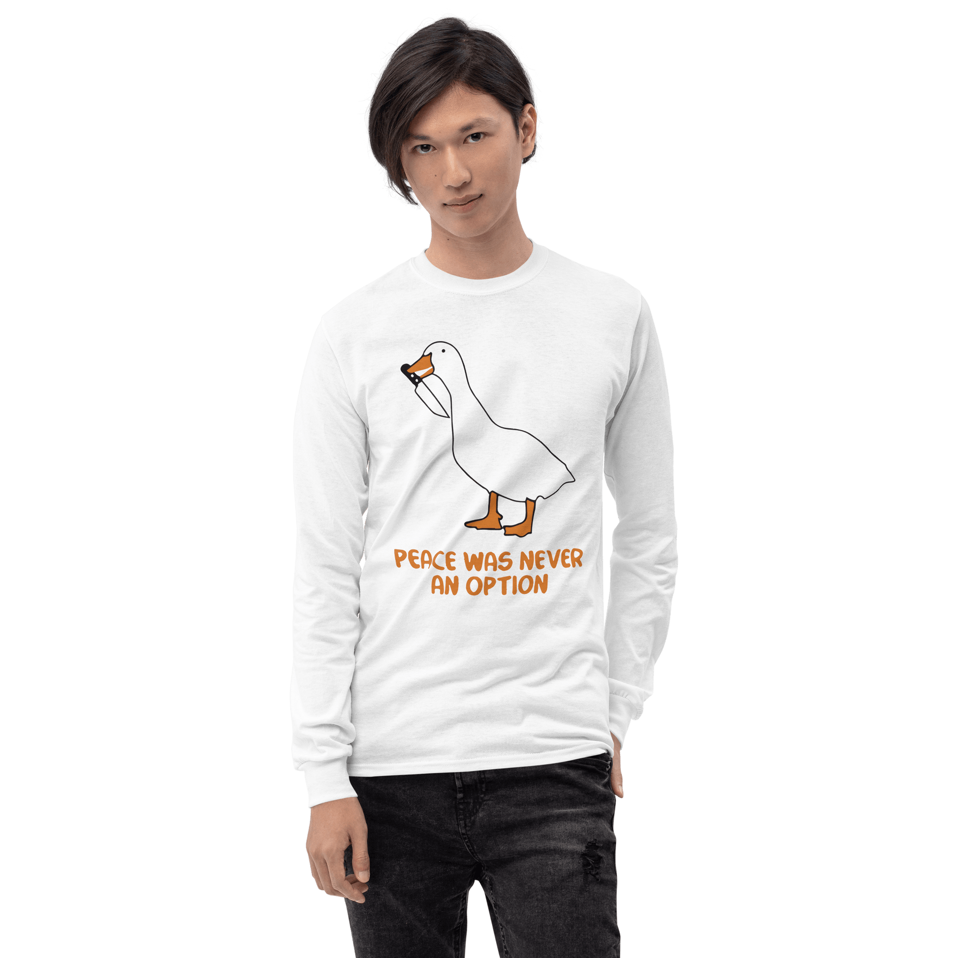 Peace Was Never An Option Long Sleeve T-Shirt Meme - Sand | Shirtposting