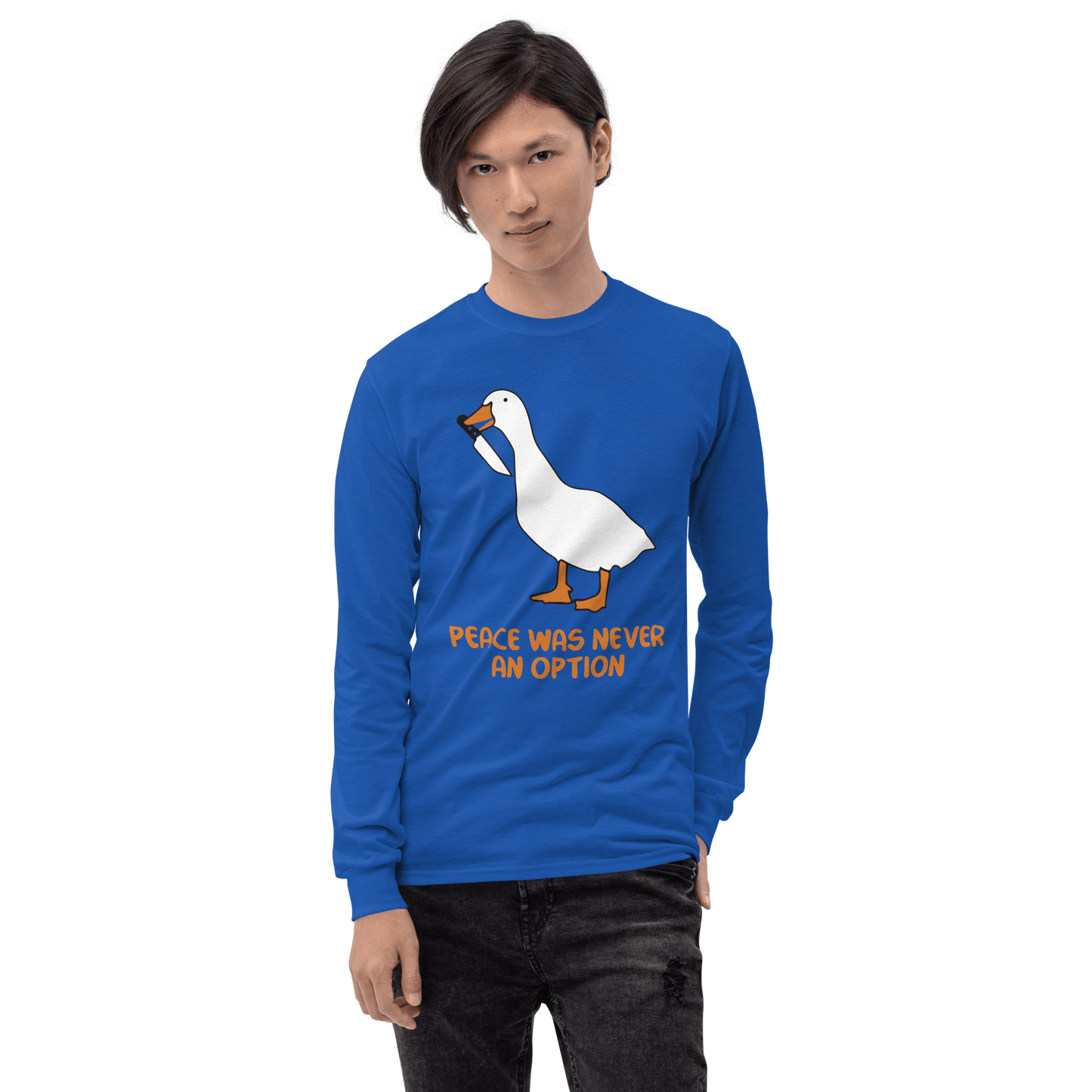 Peace Was Never An Option Long Sleeve T-Shirt Meme - Sand | Shirtposting