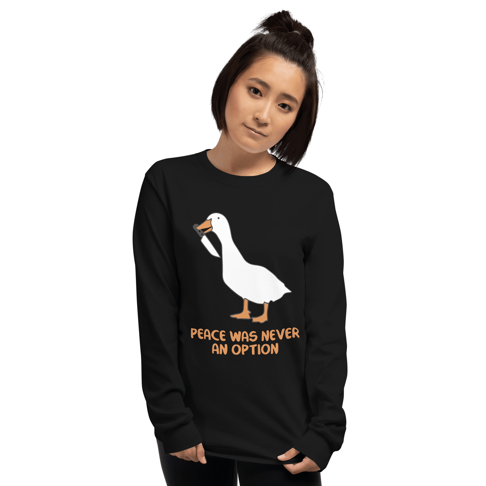 Peace Was Never An Option Long Sleeve T-Shirt Meme - Sand | Shirtposting