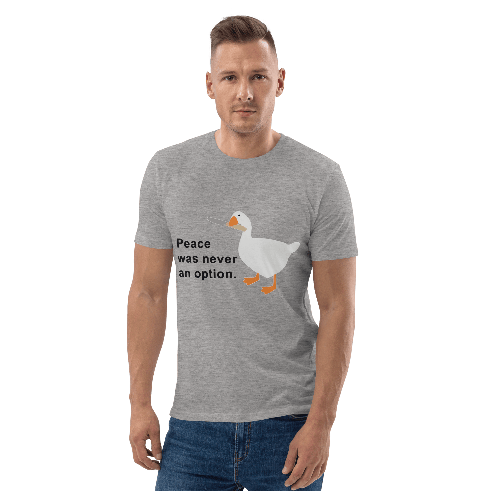 Peace Was Never An Option Premium Organic T-Shirt Meme - Cotton Pink | Shirtposting