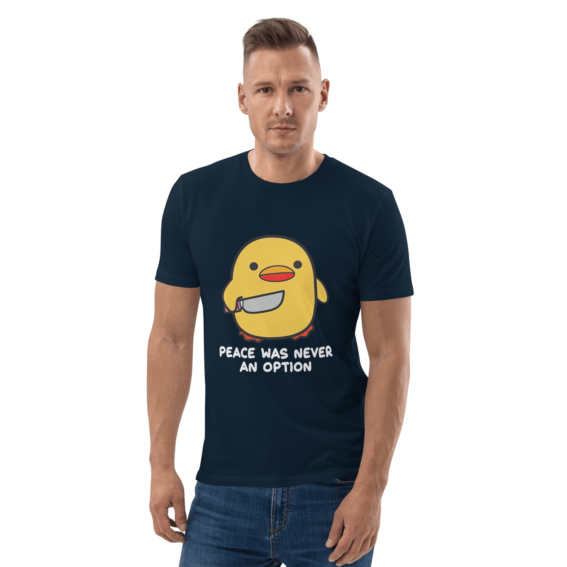 Peace Was Never An Option Premium Organic T-Shirt Meme - Dark Heather Grey | Shirtposting