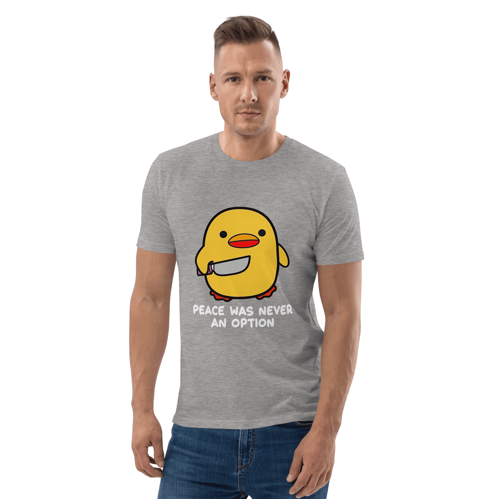Peace Was Never An Option Premium Organic T-Shirt Meme - Dark Heather Grey | Shirtposting