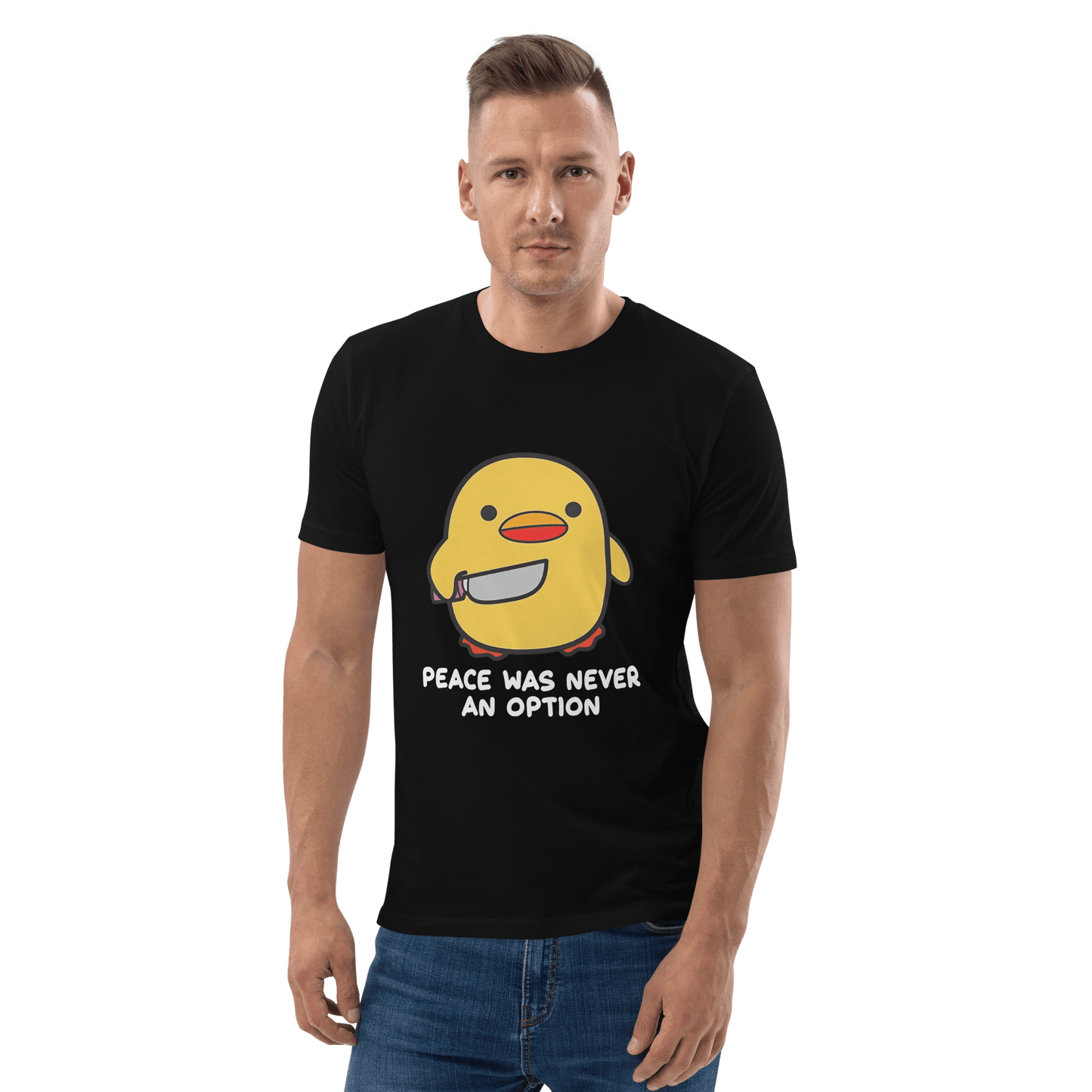 Peace Was Never An Option Premium Organic T-Shirt Meme - Dark Heather Grey | Shirtposting