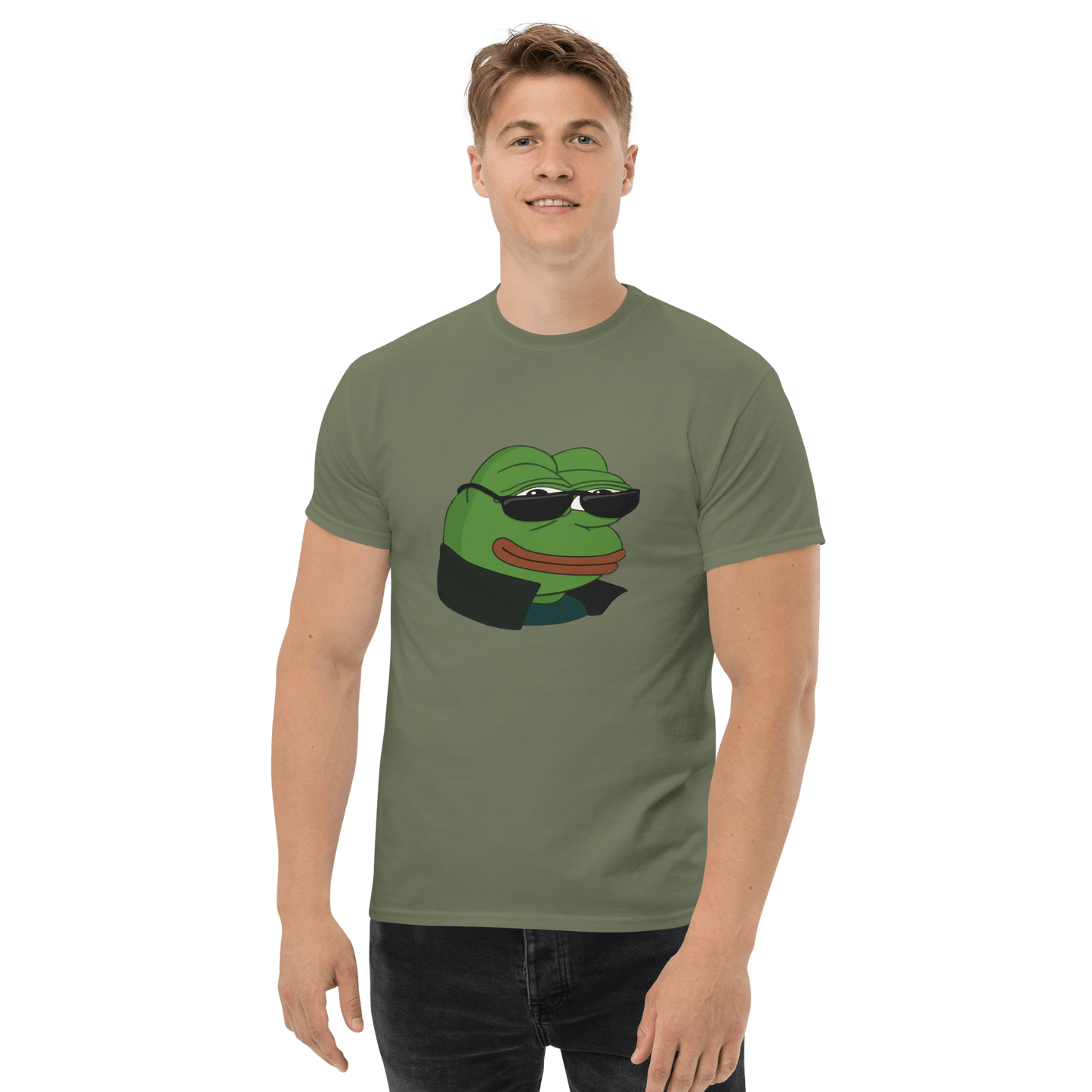Pepe Classic T-Shirt Meme - Military Green | Shirtposting