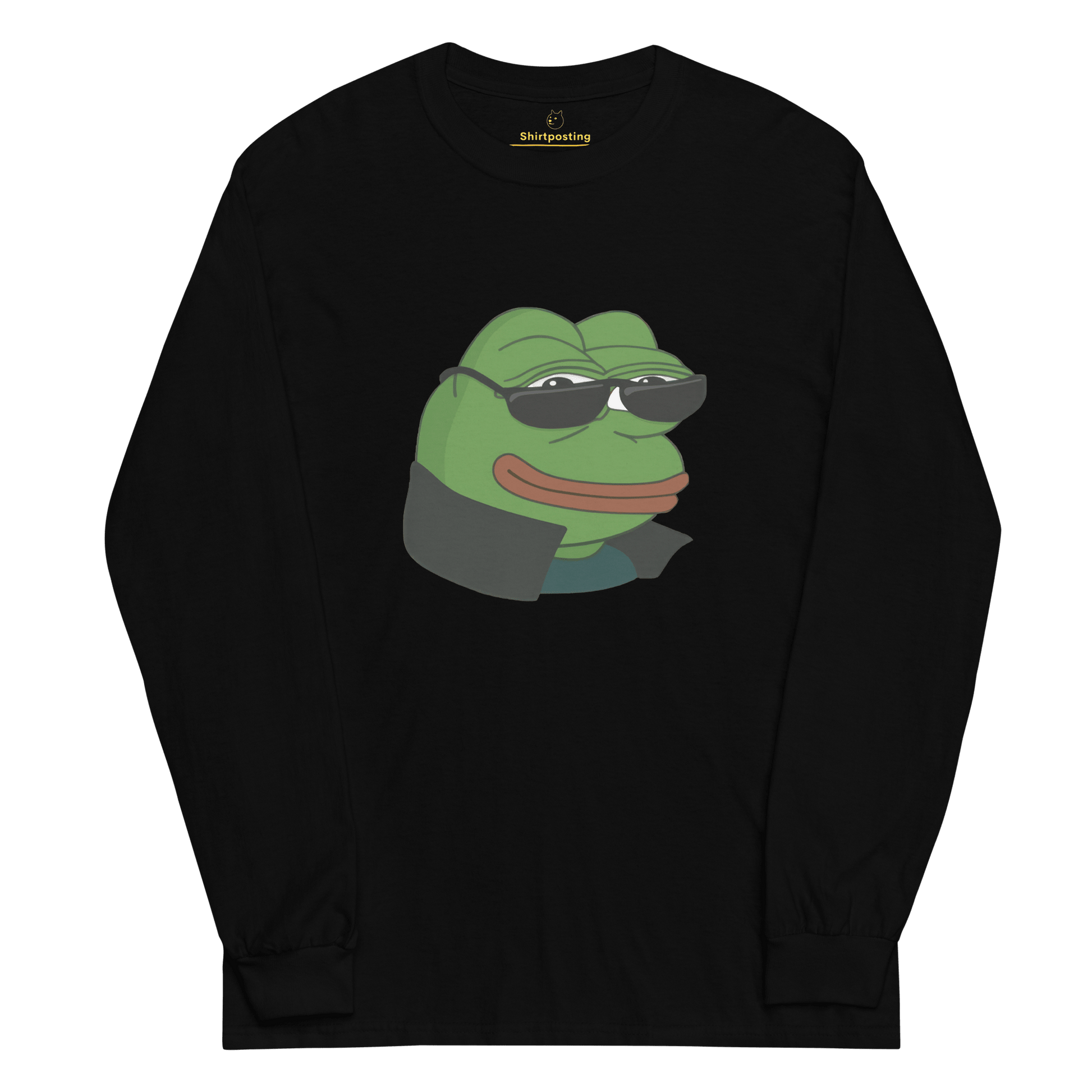 Pepe Long Sleeve T-Shirt Meme - Black | Shirtposting