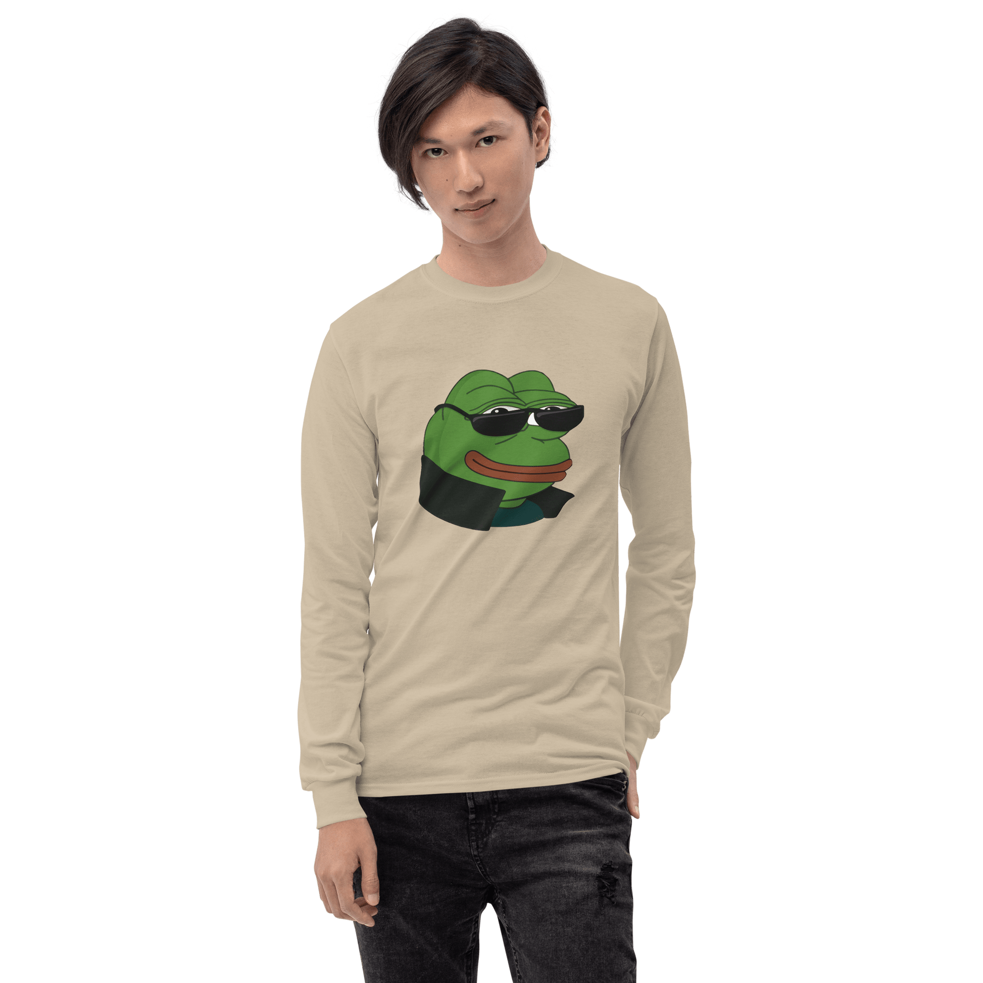 Pepe Long Sleeve T-Shirt Meme - Sport Grey | Shirtposting