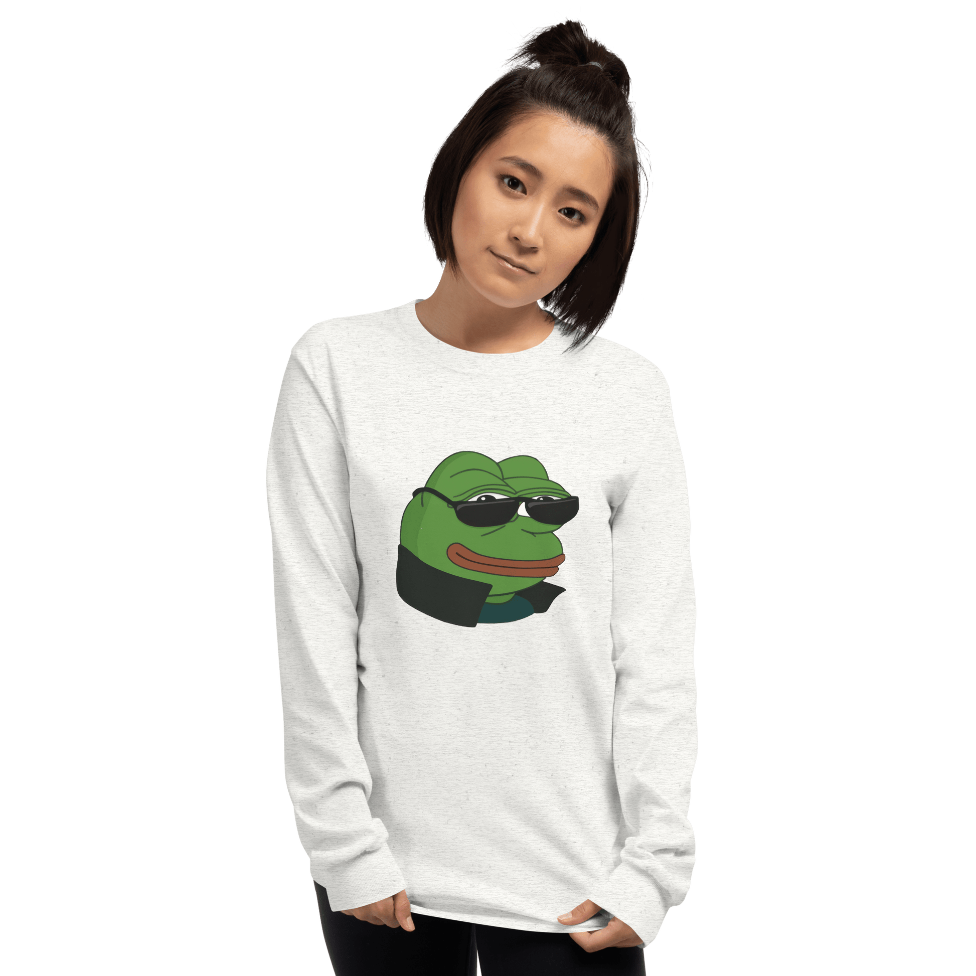 Pepe Long Sleeve T-Shirt Meme - Sport Grey | Shirtposting