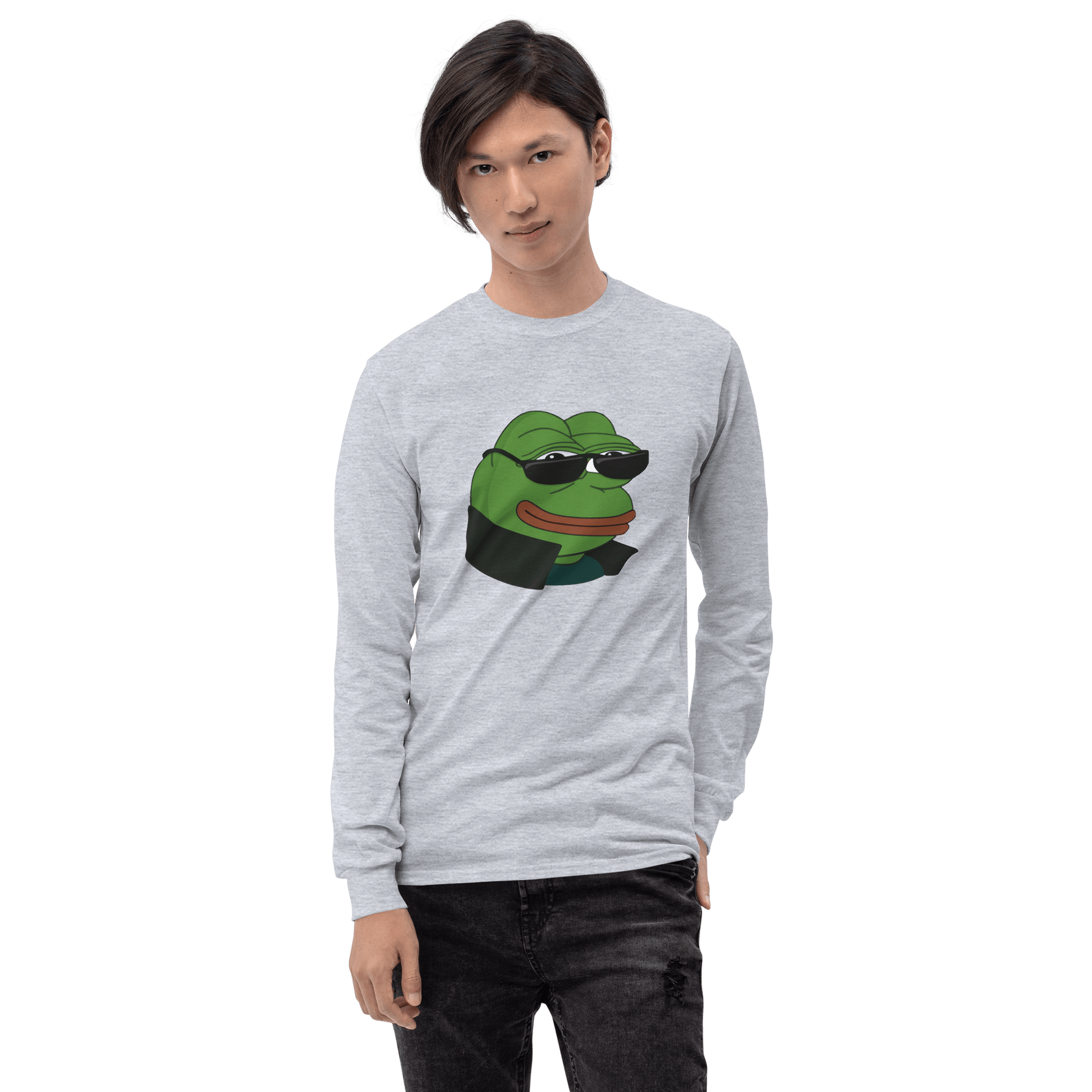 Pepe Long Sleeve T-Shirt Meme - Sport Grey | Shirtposting