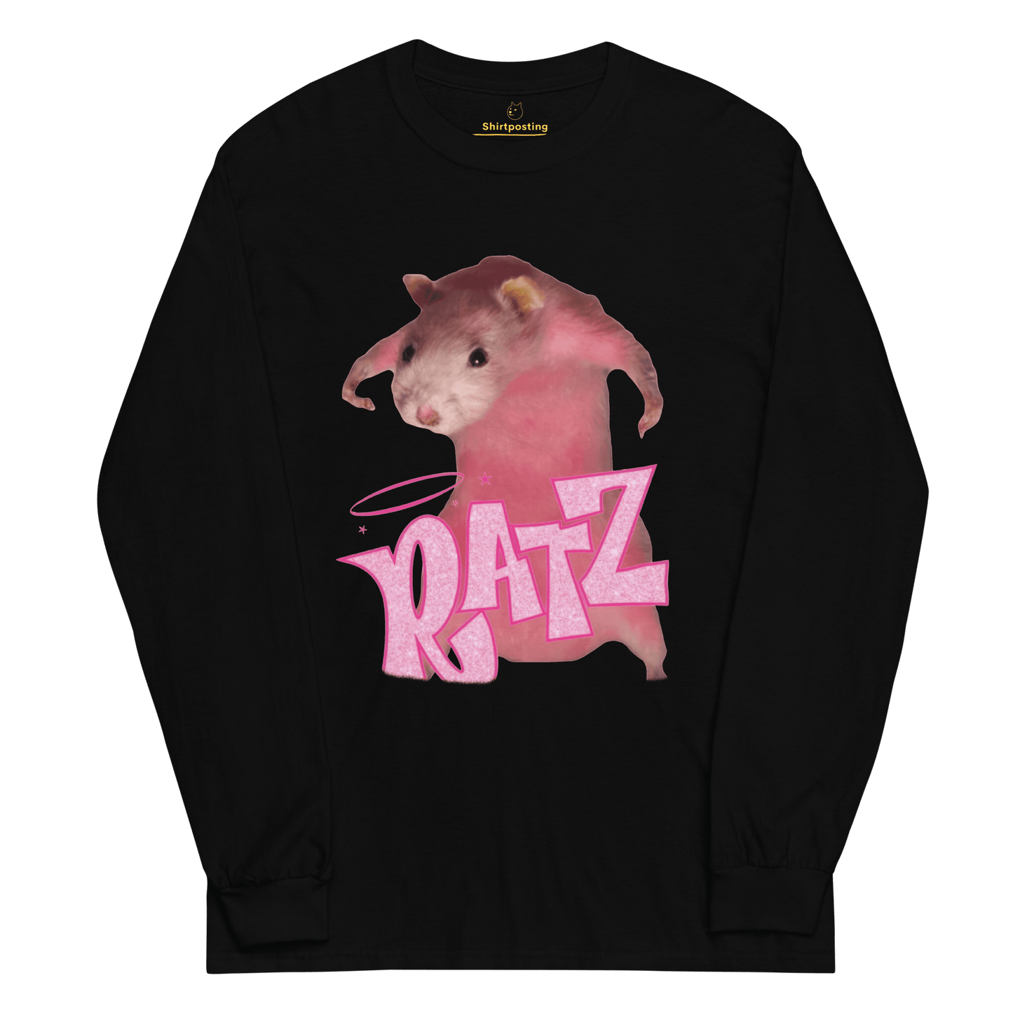 Ratz Meme Long Sleeve T-Shirt Meme - Black | Shirtposting