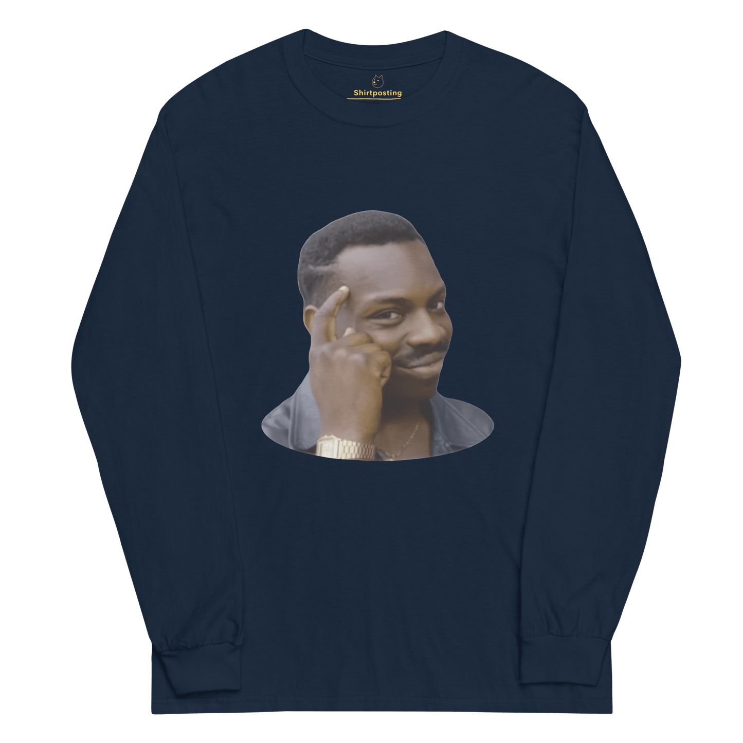 Roll Safe Long Sleeve T-Shirt Meme - Navy | Shirtposting