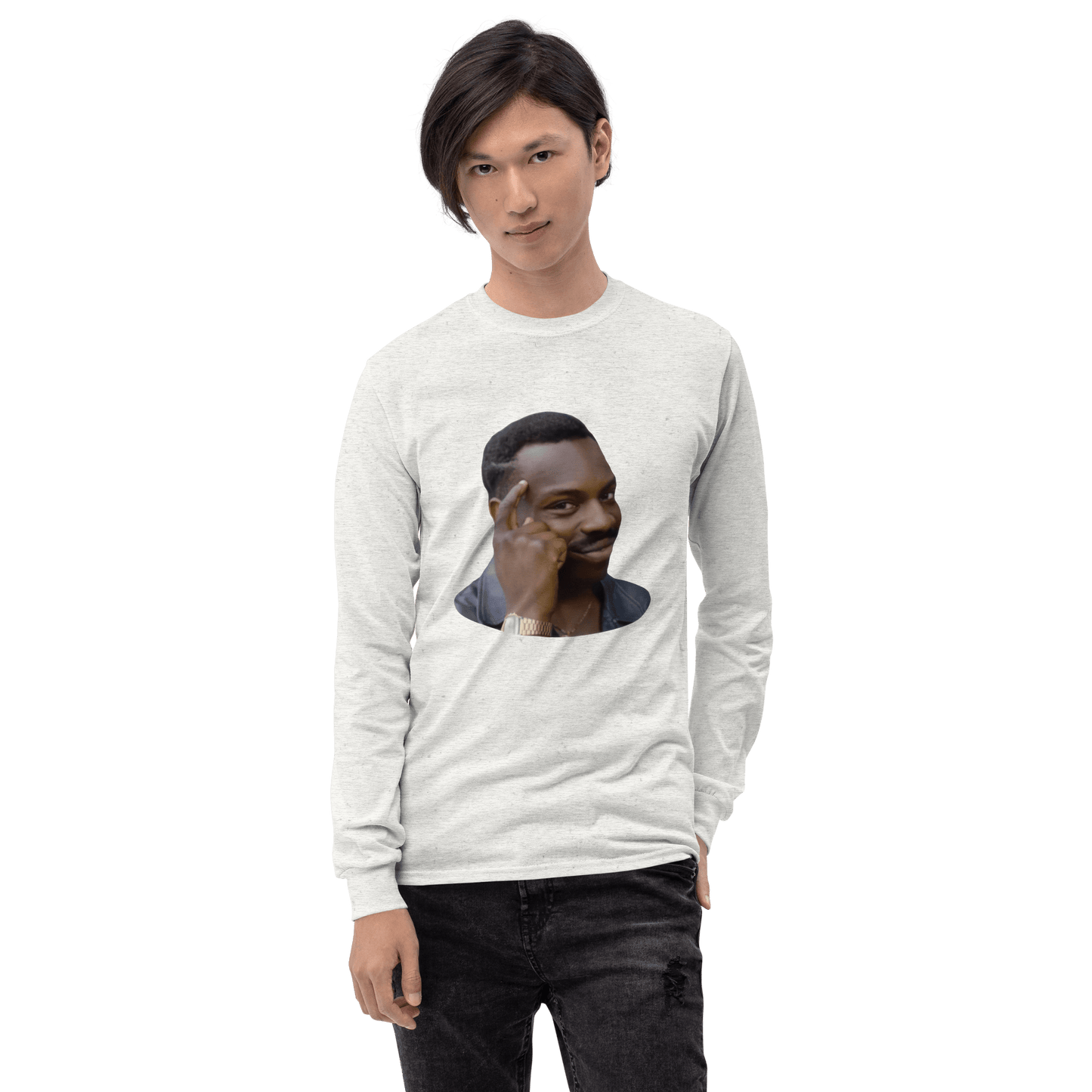 Roll Safe Long Sleeve T-Shirt Meme - Sport Grey | Shirtposting