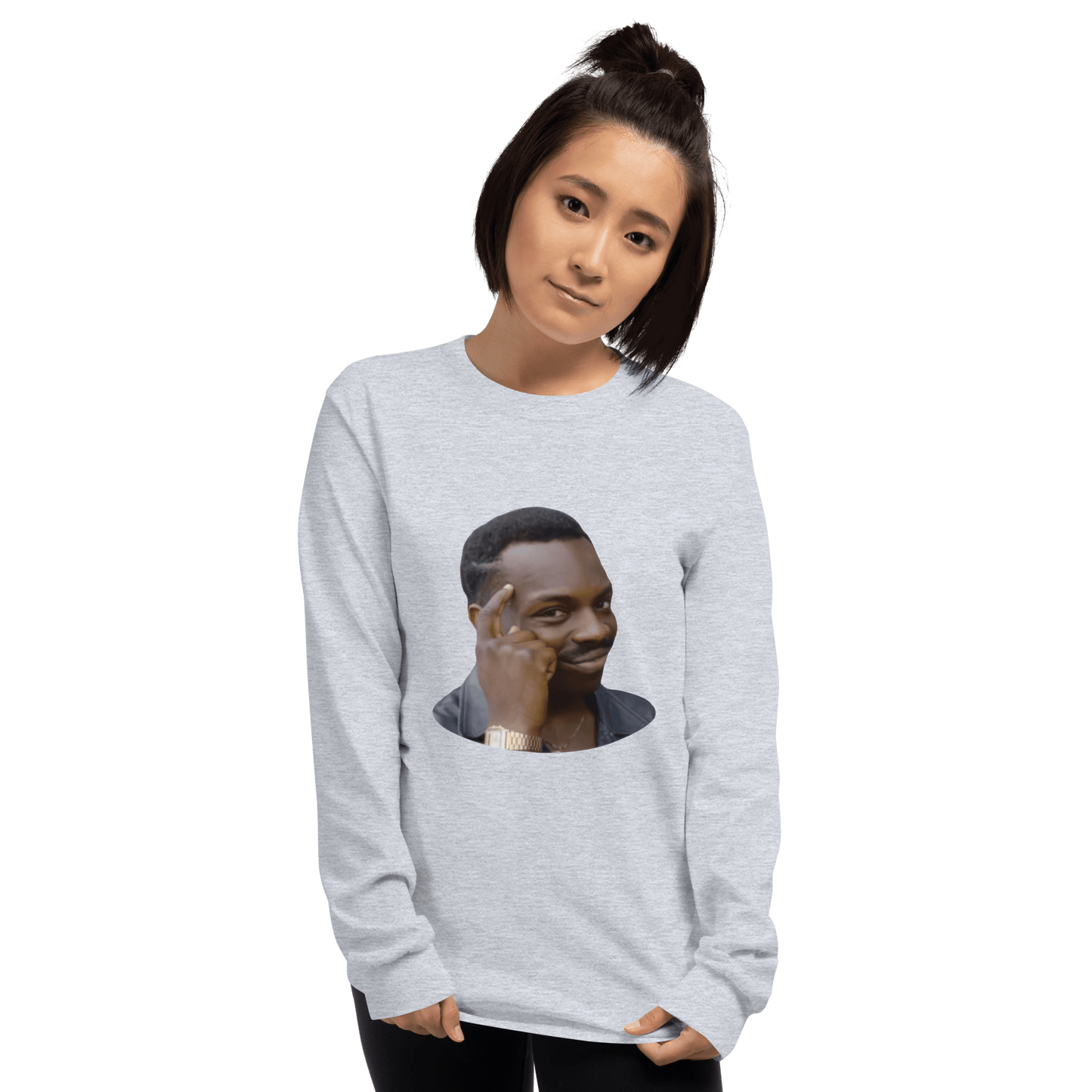 Roll Safe Long Sleeve T-Shirt Meme - Sport Grey | Shirtposting