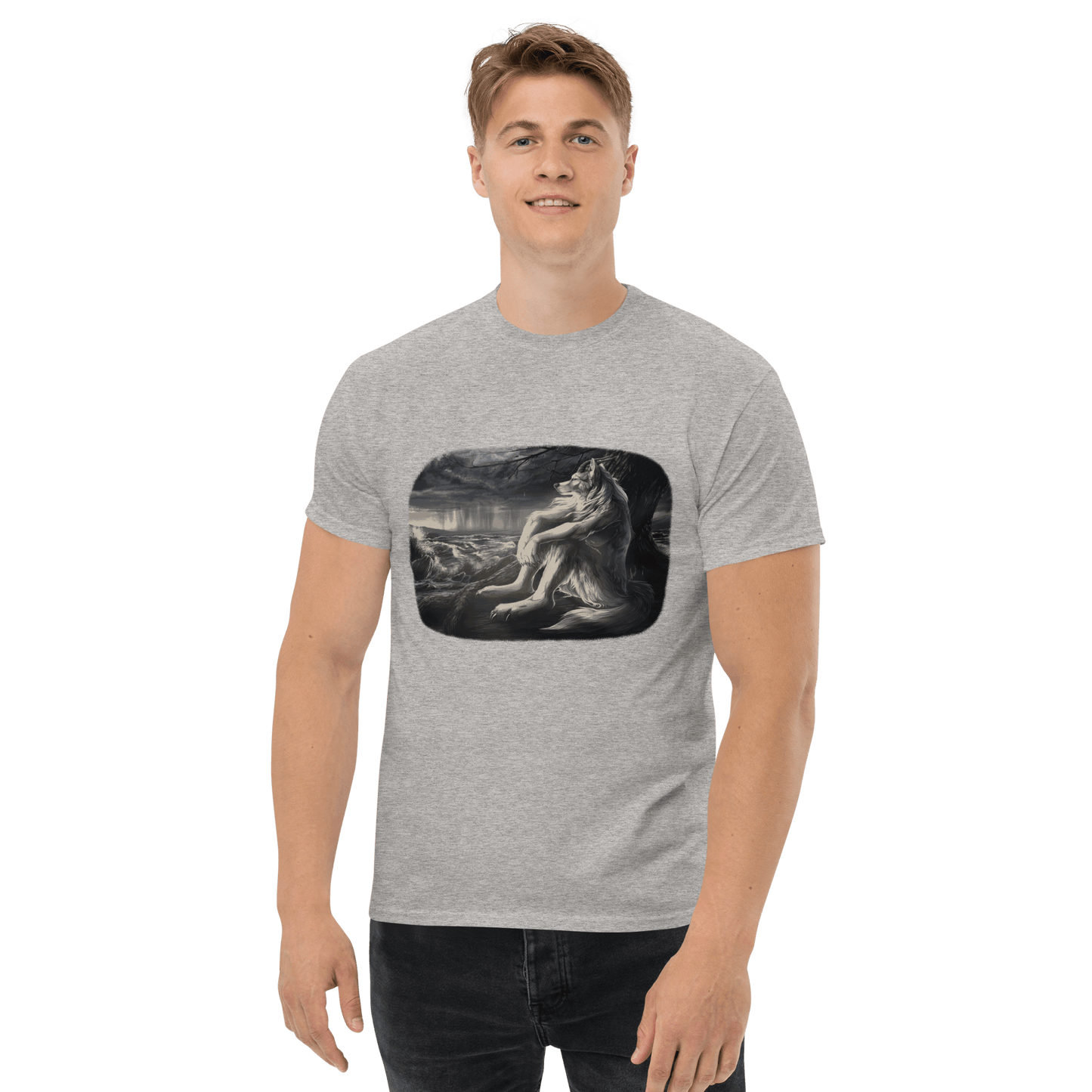 Sigma Wolf Classic T-Shirt Meme - Ash | Shirtposting