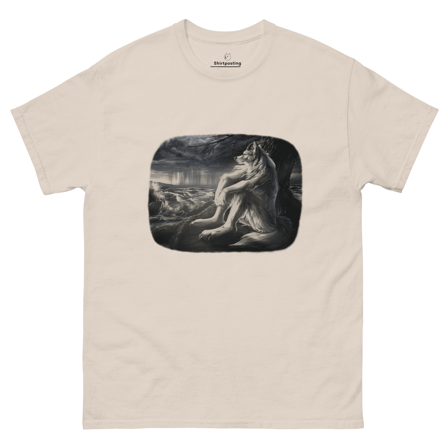 Sigma Wolf Classic T-Shirt Meme - Natural | Shirtposting