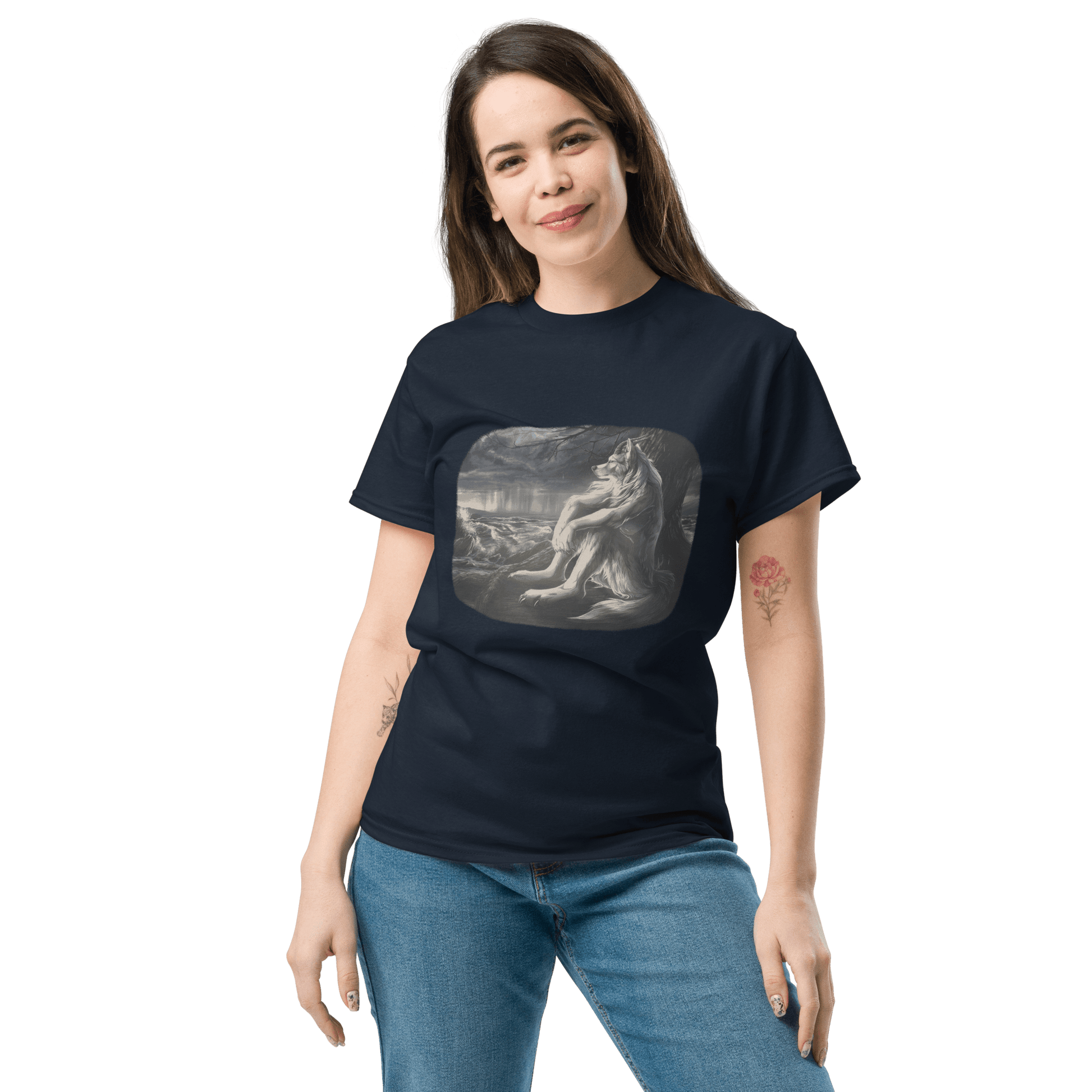 Sigma Wolf Classic T-Shirt Meme - Royal | Shirtposting