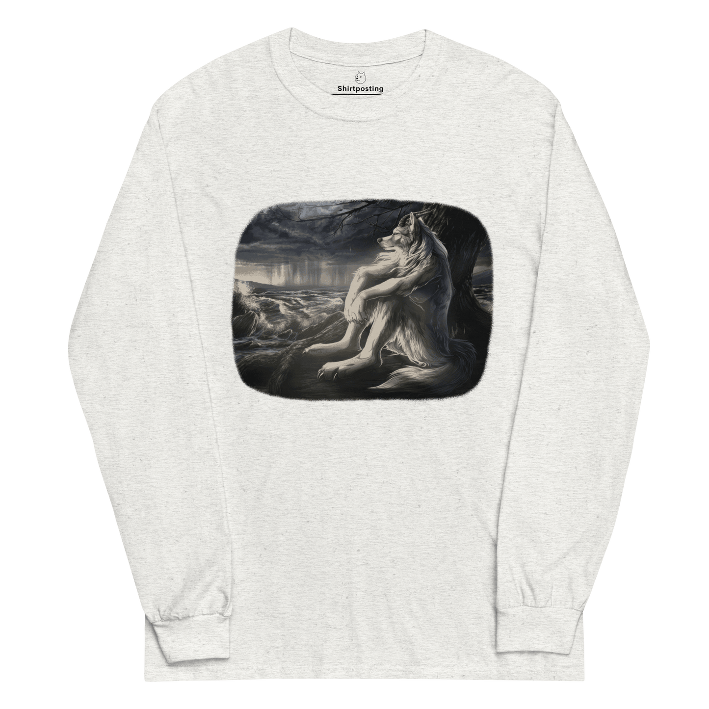 Sigma Wolf Long Sleeve T-Shirt Meme - Ash | Shirtposting