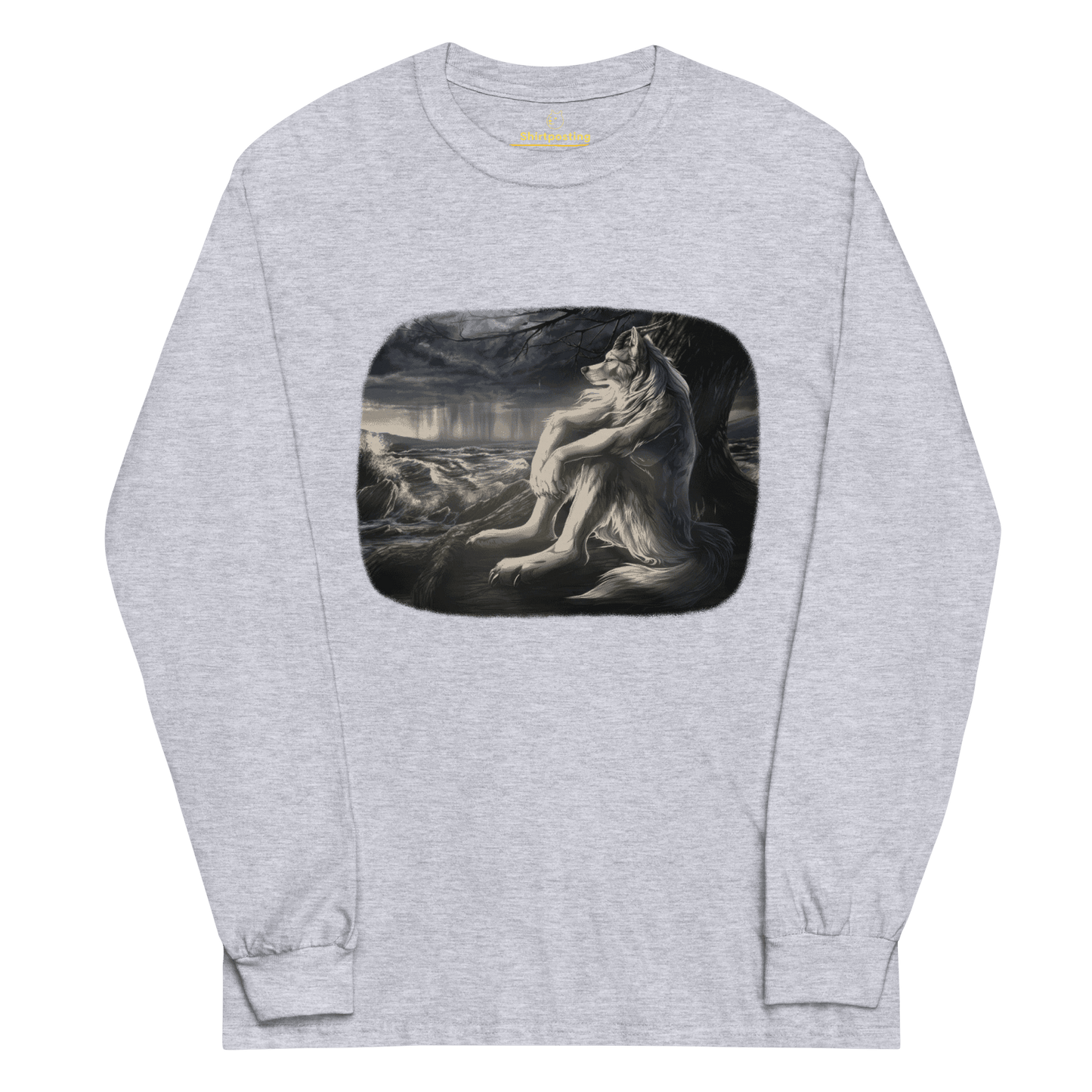 Sigma Wolf Long Sleeve T-Shirt Meme - Sport Grey | Shirtposting