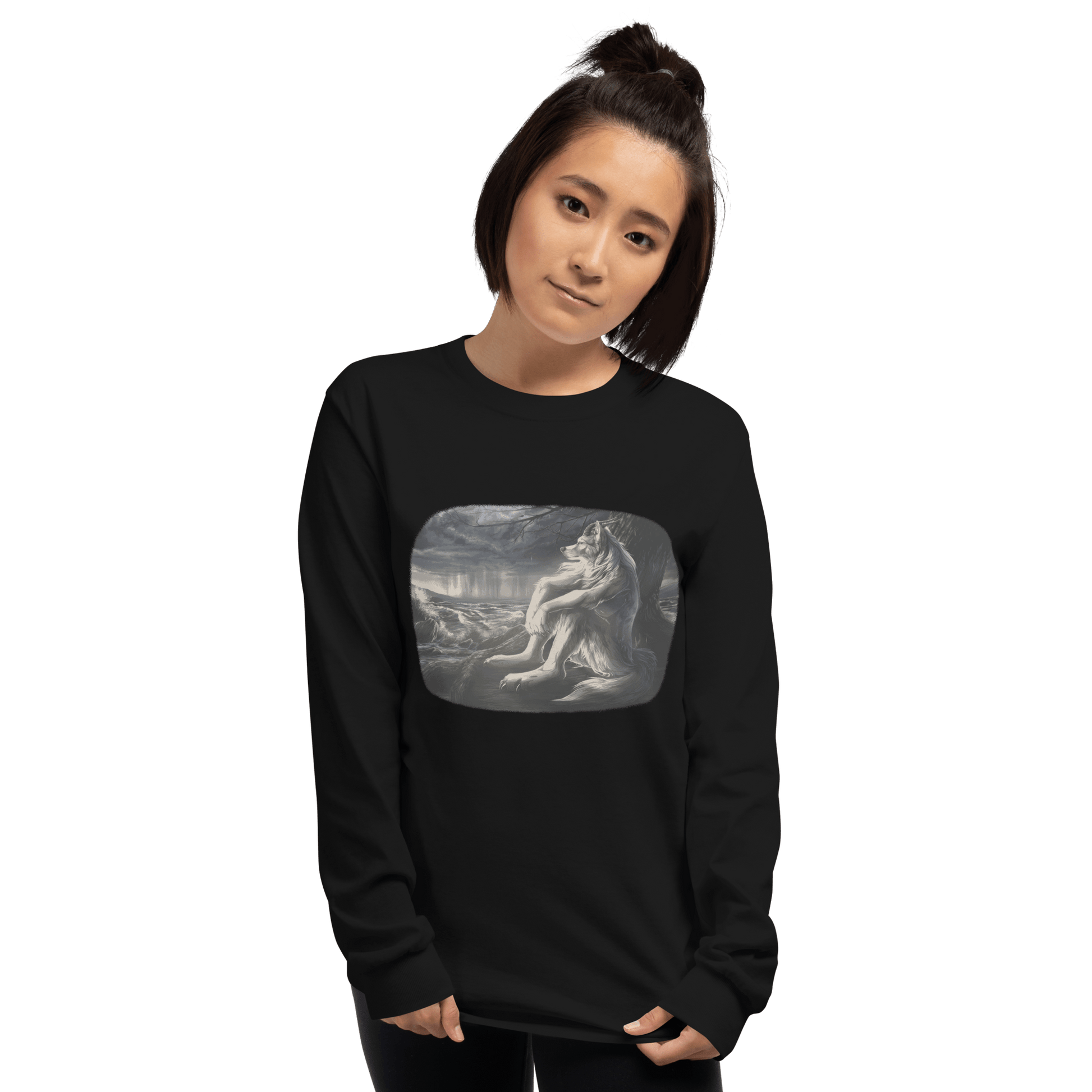 Sigma Wolf Long Sleeve T-Shirt Meme - Sport Grey | Shirtposting