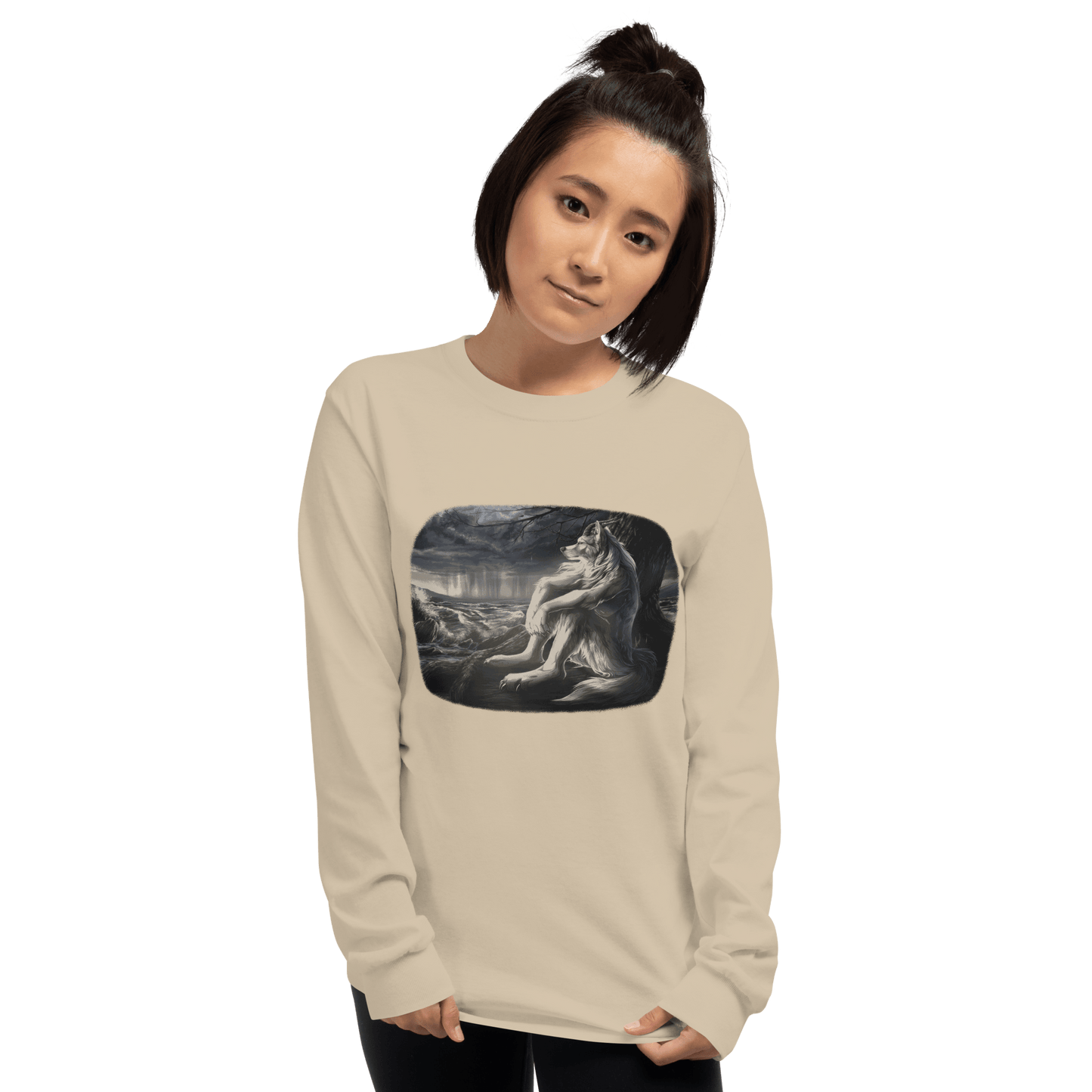 Sigma Wolf Long Sleeve T-Shirt Meme - Sport Grey | Shirtposting